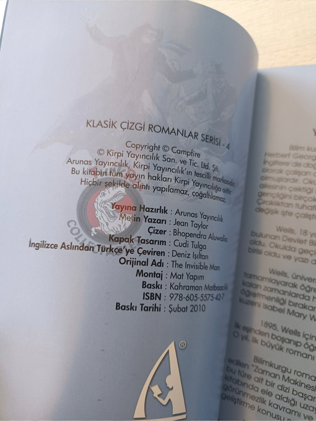 The Invisible Man –  H. G. Wells Turkish Comic Turkey Campfire Classics