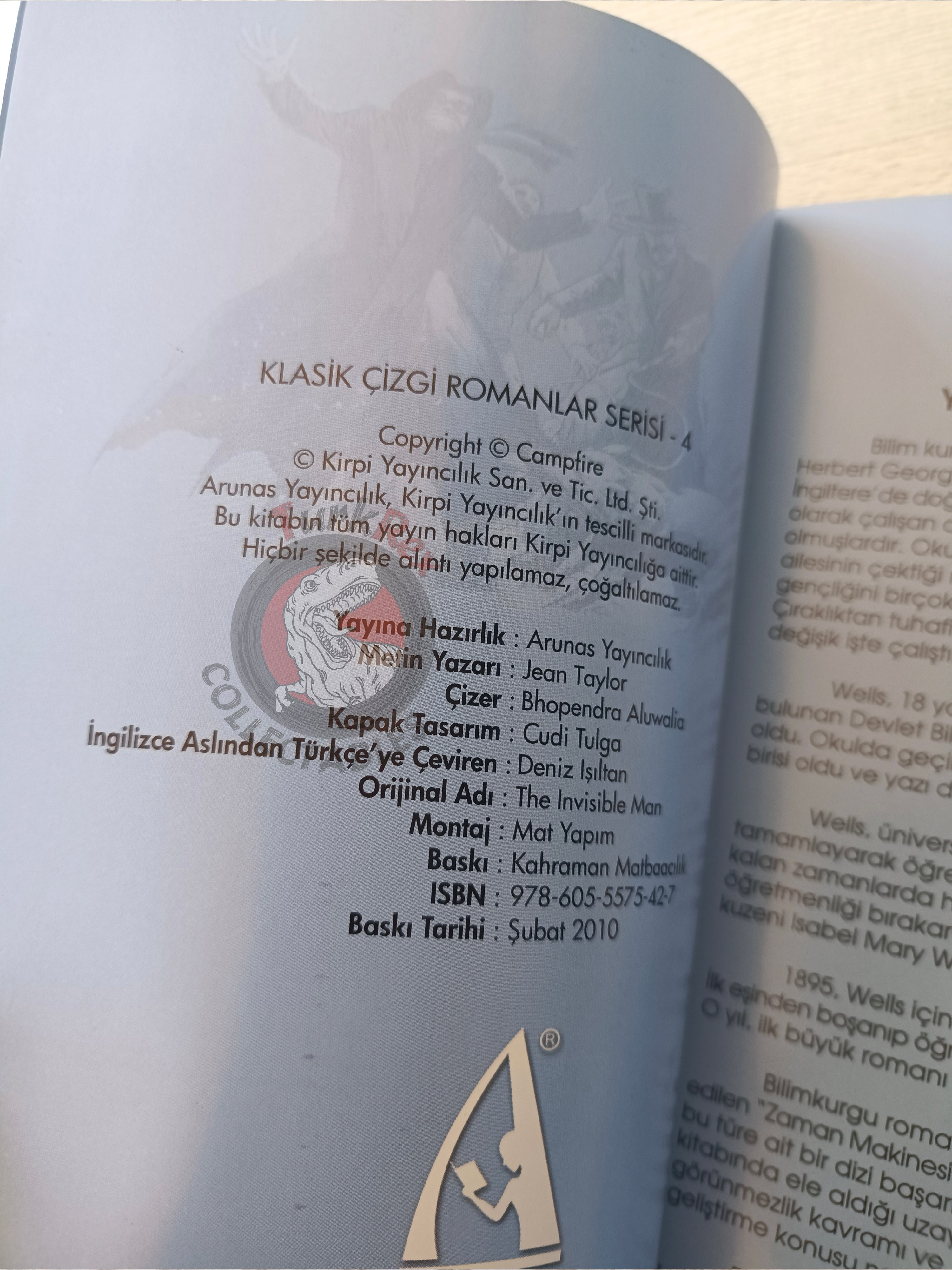 The Invisible Man –  H. G. Wells Turkish Comic Turkey Campfire Classics