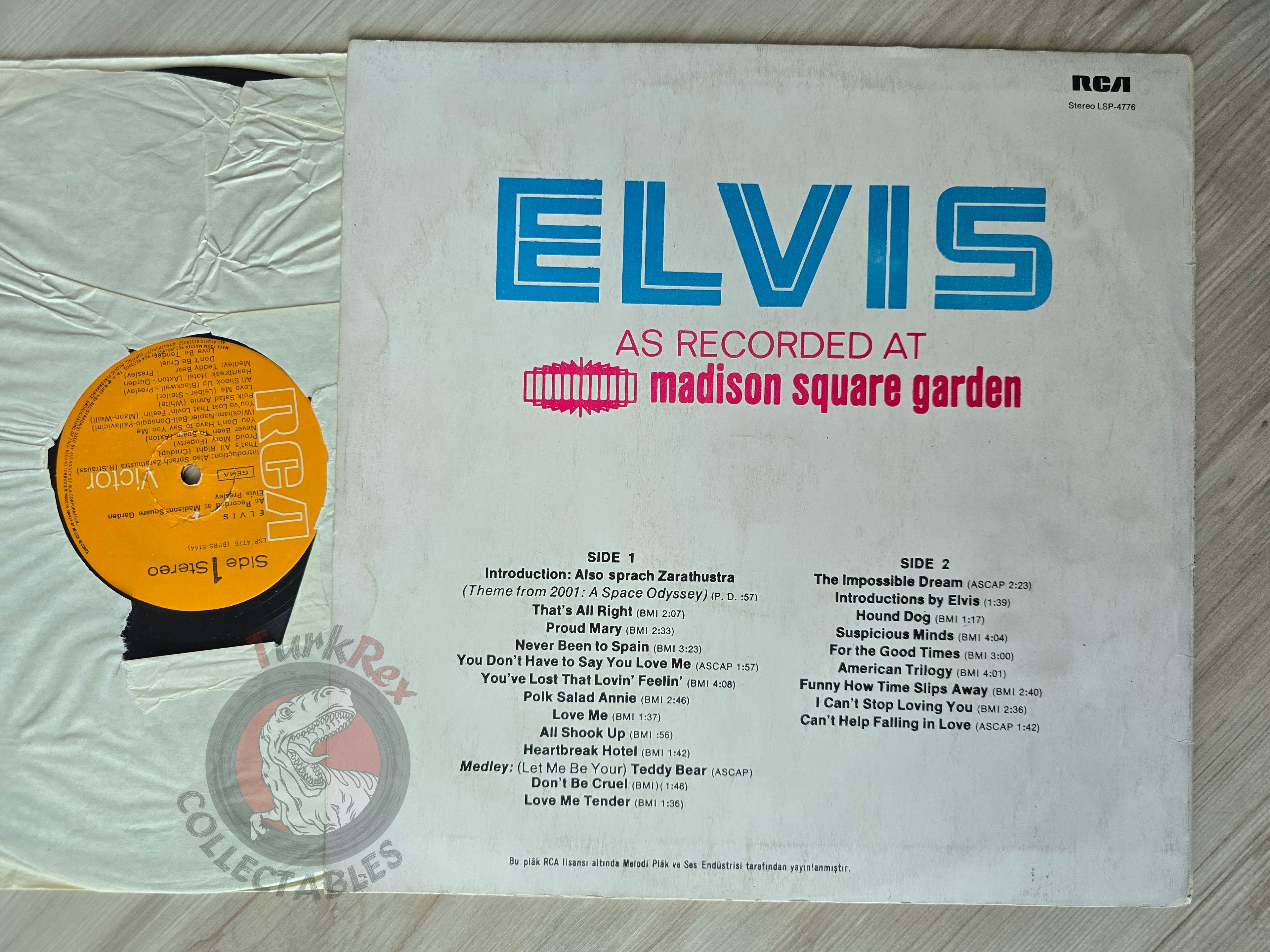 Elvis Presley – Elvis As Recorded At Madison Square Garden Turkish Pressing Vinyl Turkey Edition
