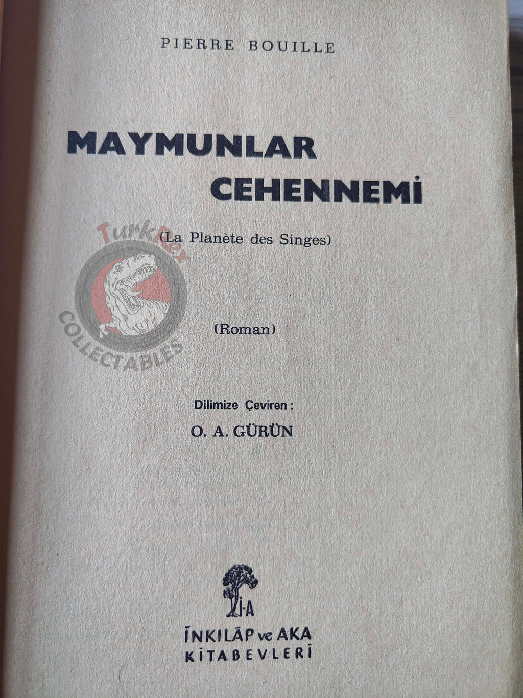 Pierre Boulle – Planet of the Apes 1971 1st Turkish Book Turkey