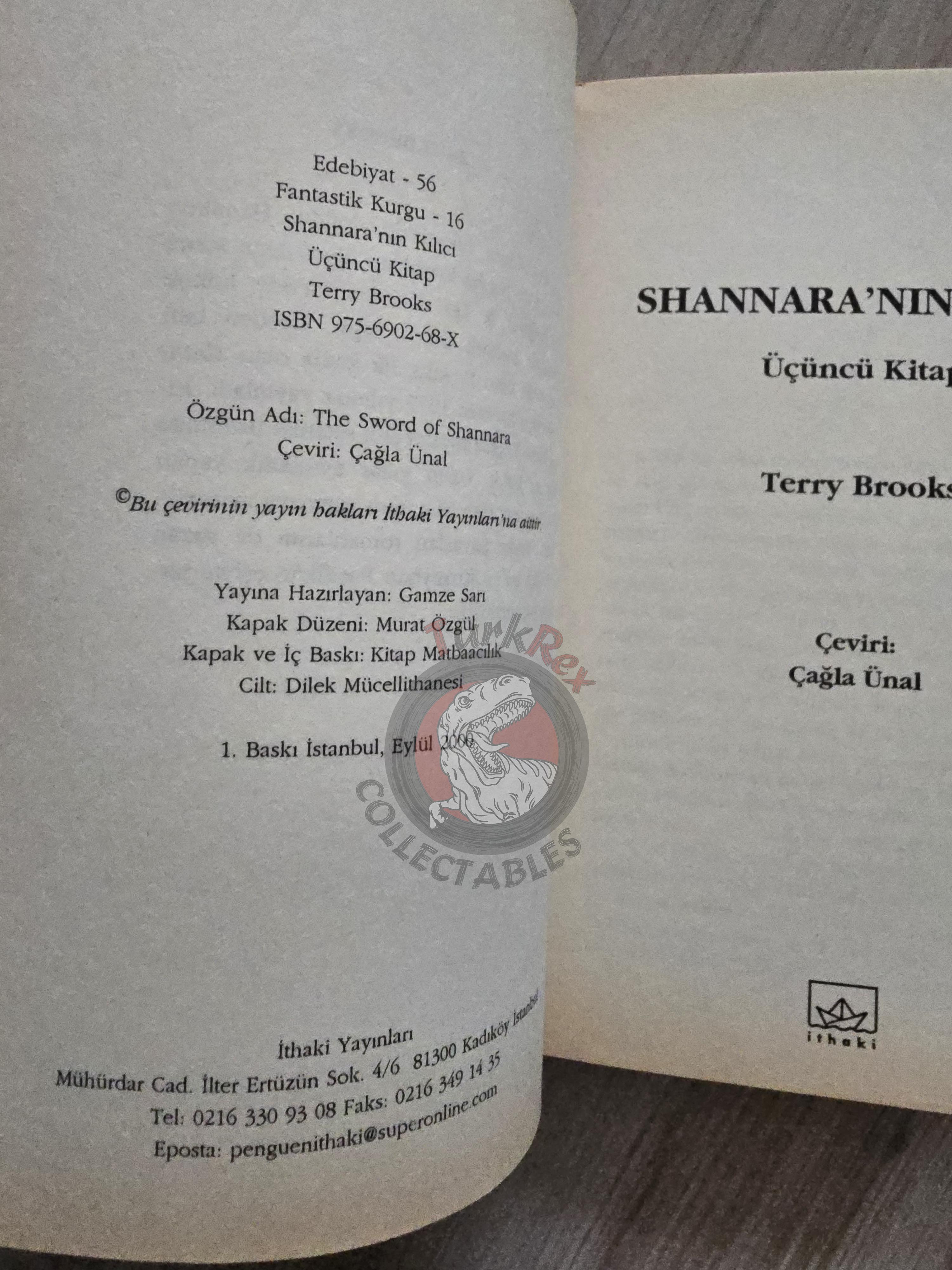 Terry Brooks – The Sword of Shannara 2000 1st Turkish Book Turkey