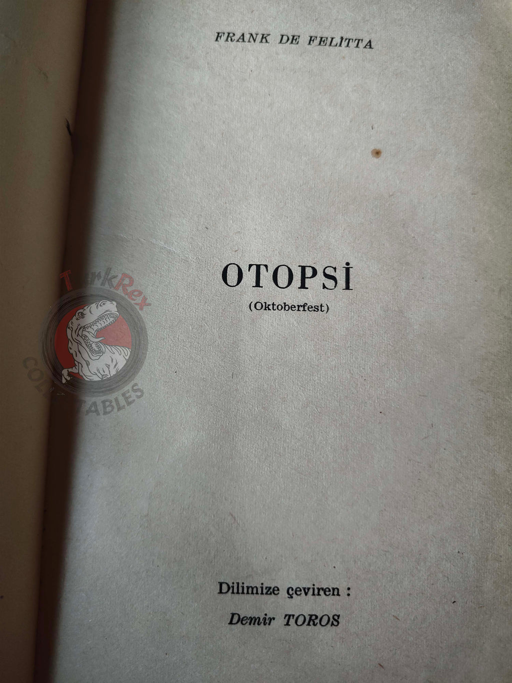 Frank De Felitta – Oktoberfest 1974 1st Turkish Book Turkey