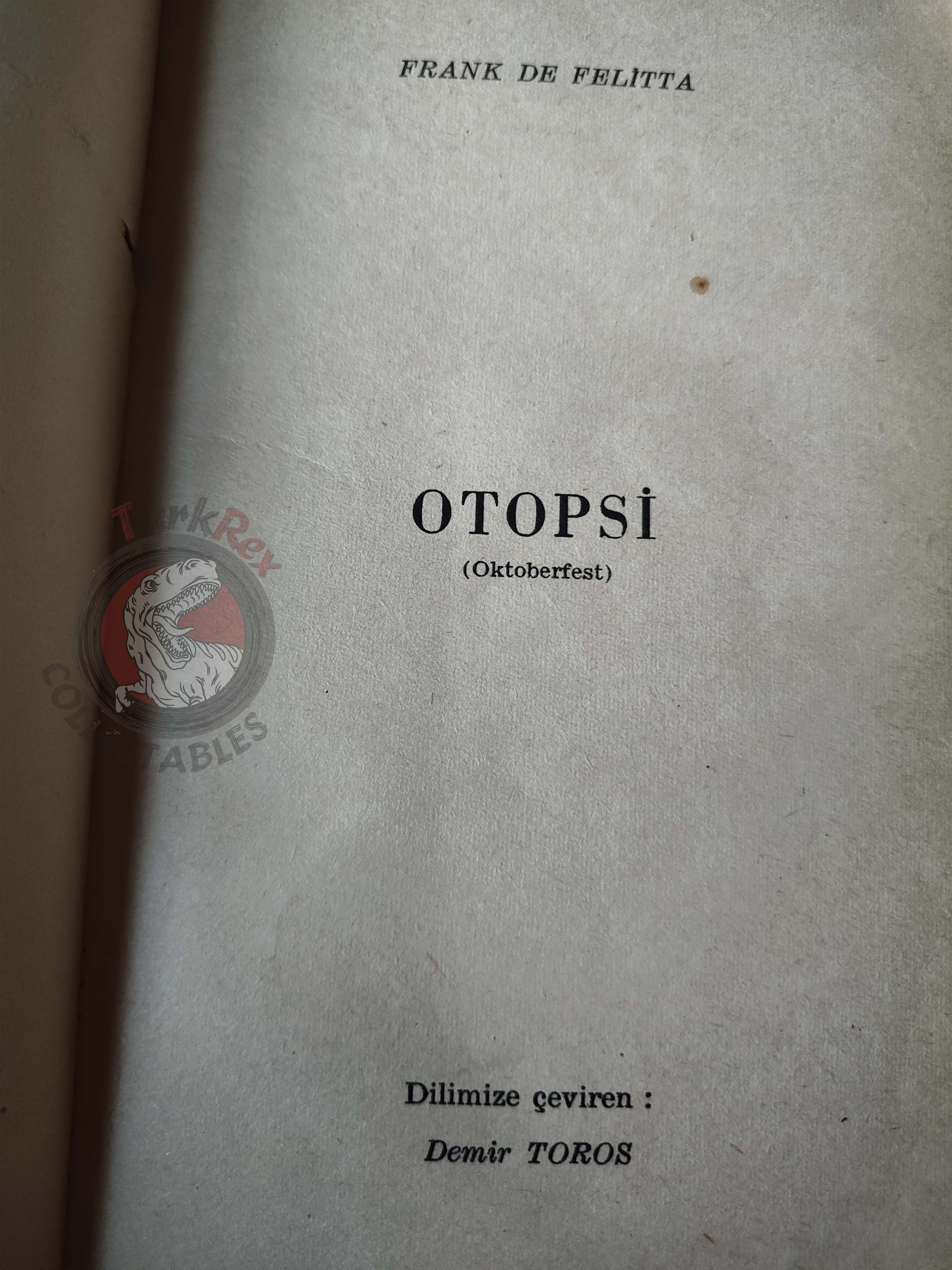 Frank De Felitta – Oktoberfest 1974 1st Turkish Book Turkey