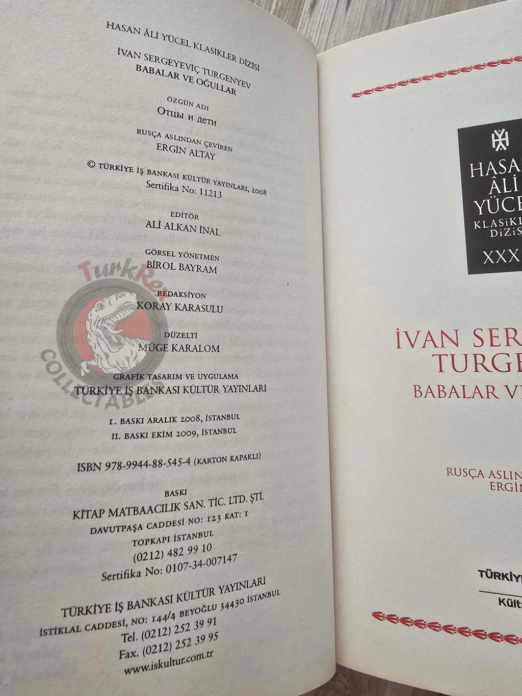 Ivan Turgenev – Fathers and Sons 2009 Turkish Book Turkey