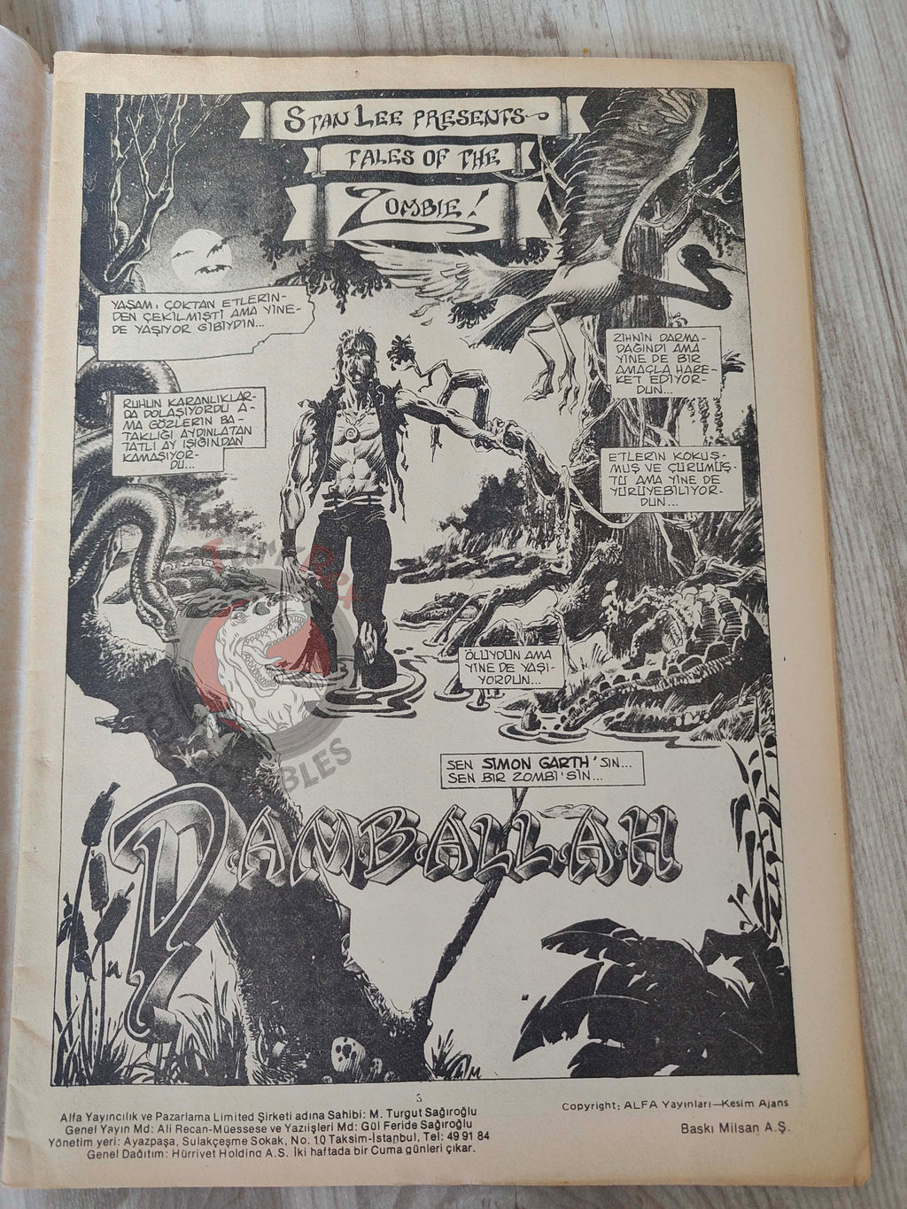 Süper Korku #4 1983 Turkish Comic Turkey Warren The Invisible Man Tales Of The Zombie