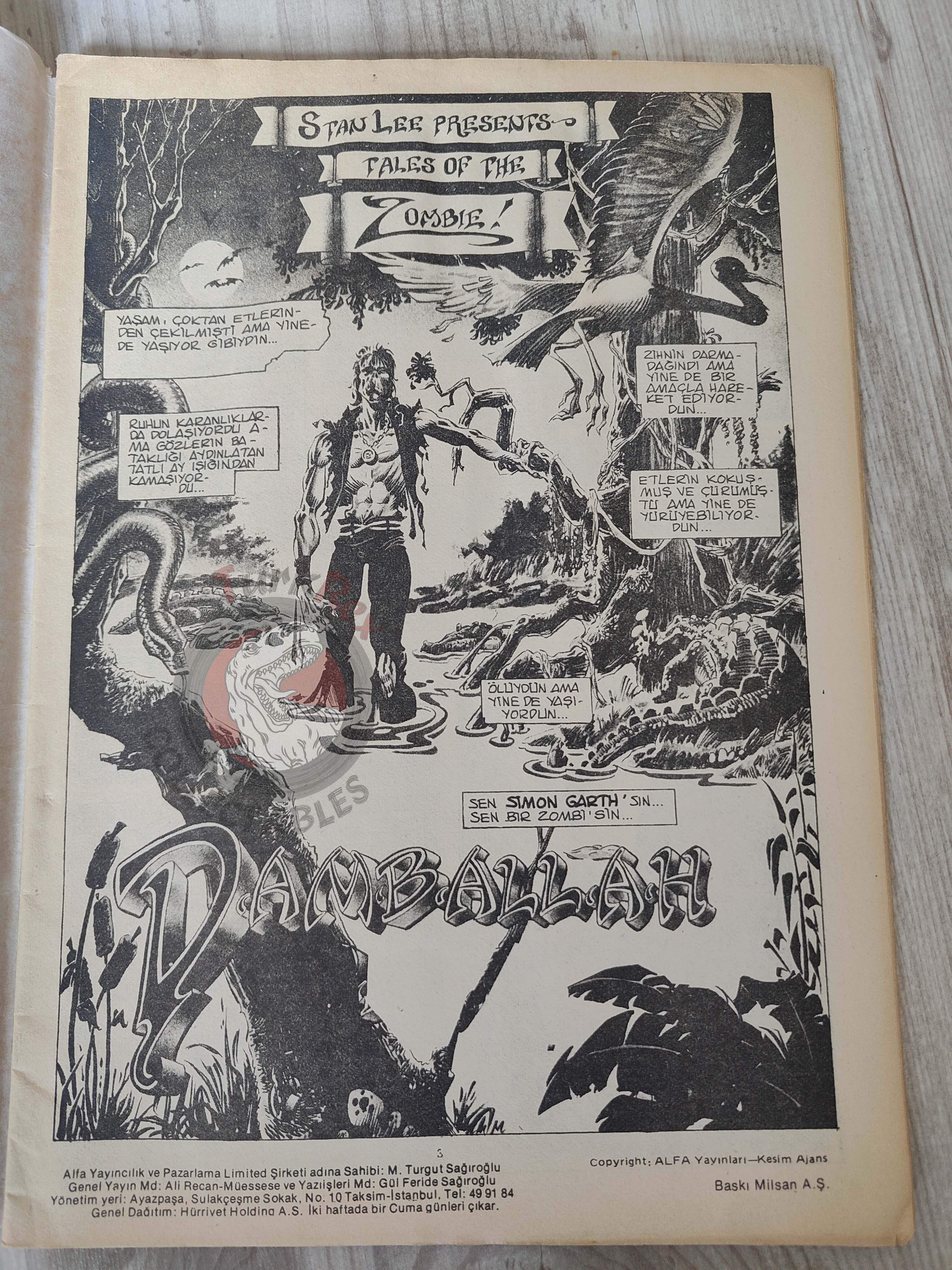 Süper Korku #4 1983 Turkish Comic Turkey Warren The Invisible Man Tales Of The Zombie