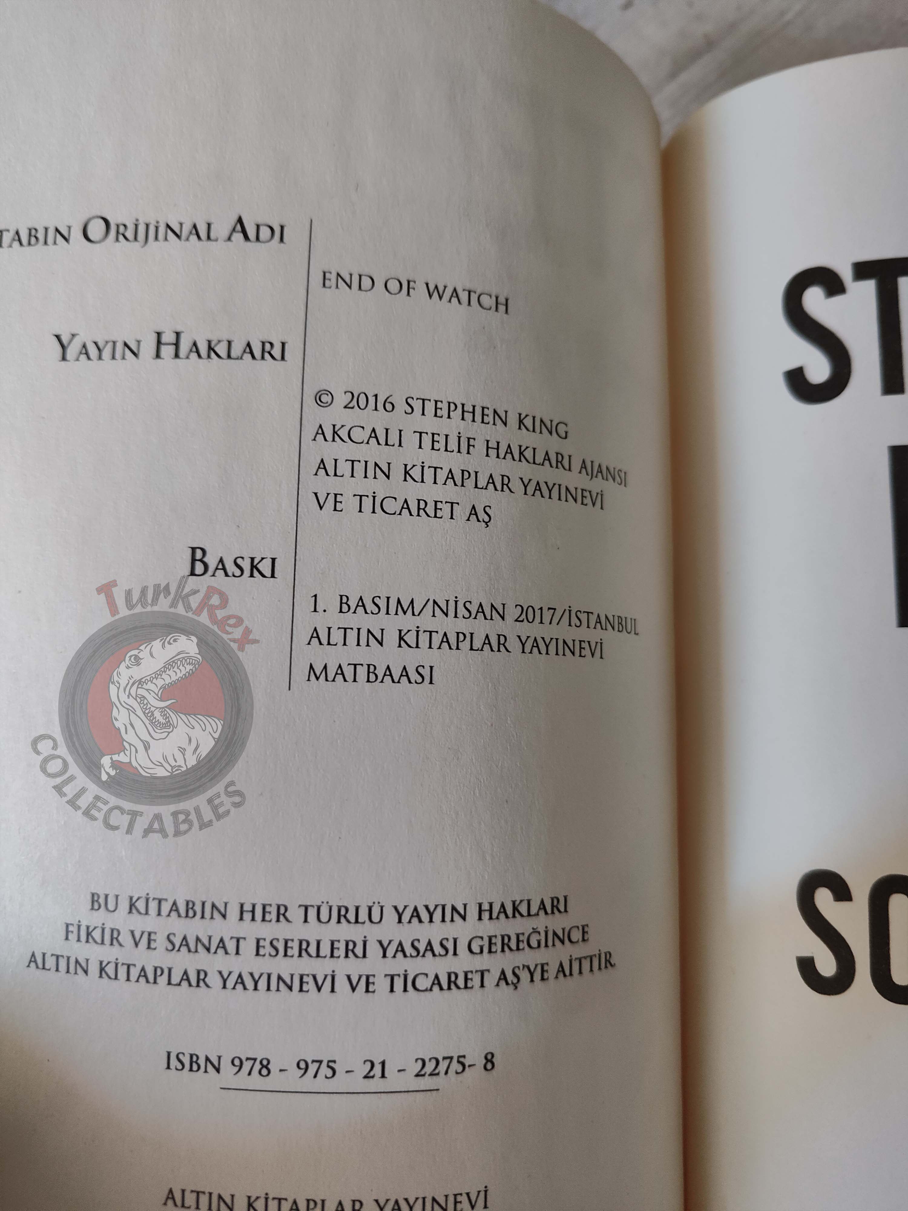 Stephen King – End of Watch 2017 1st Turkish Book Turkey