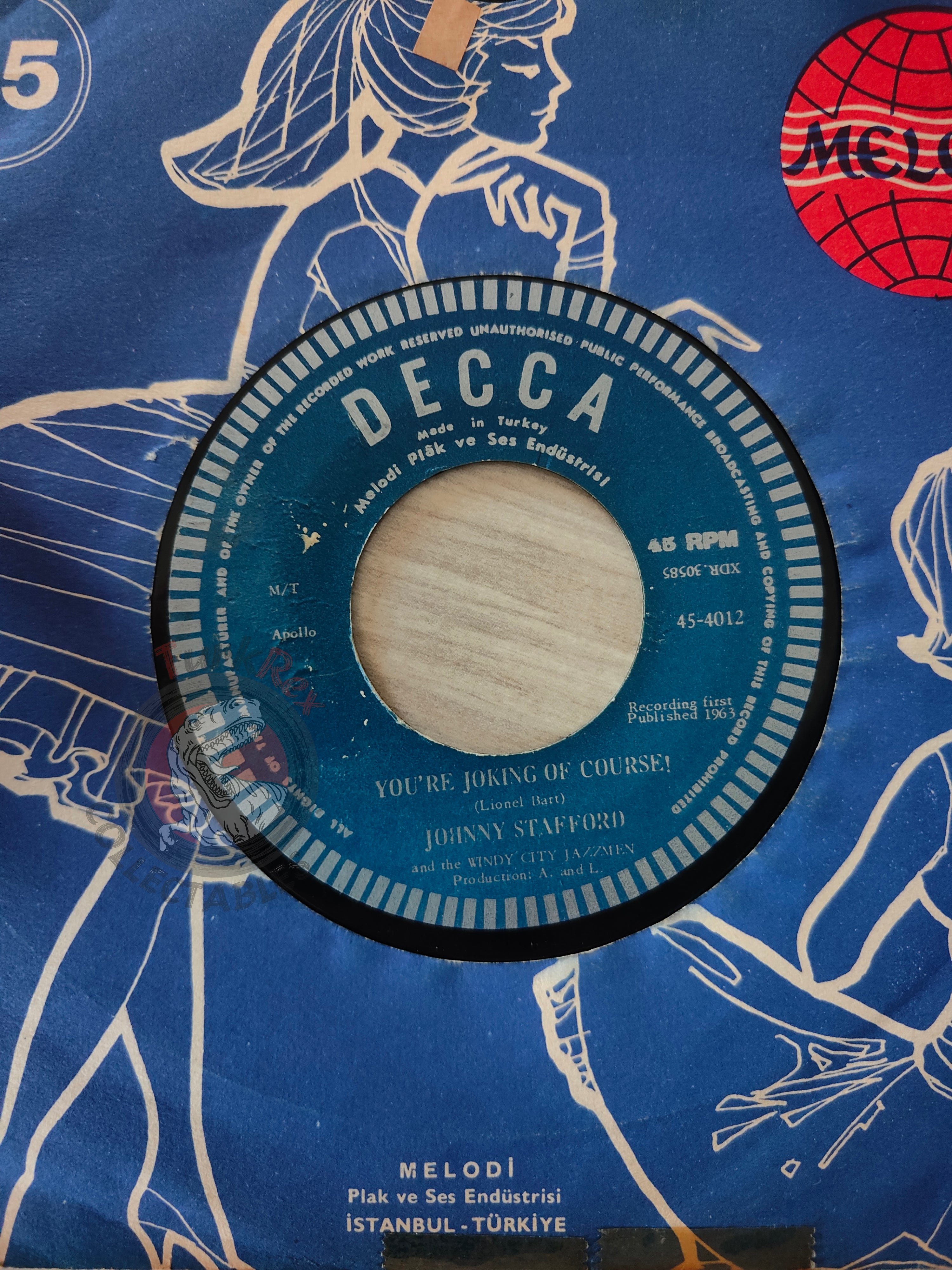 Johnny Stafford And The Windy City Jazzmen – Sparrows Can't Sing 7" Turkish Pressing Vinyl Turkey Edition