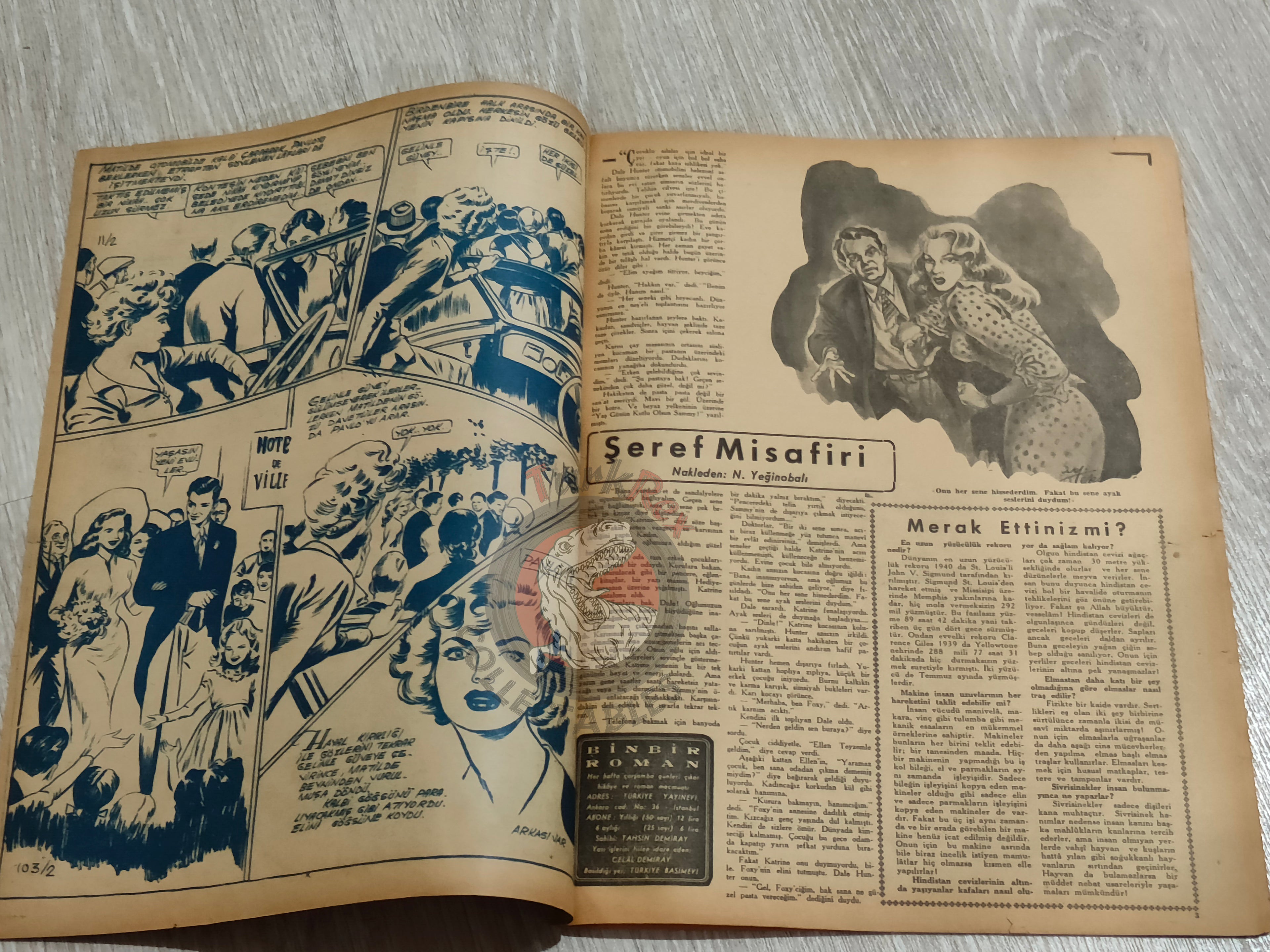 Binbir Roman #103 1950 The Count of Monte Cristo - Nat Pinkerton Turkish Comic Mag Turkey