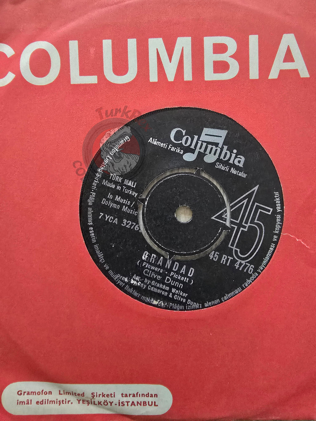 Clive Dunn – Grandad 7" Turkish Pressing Vinyl Turkey Edition