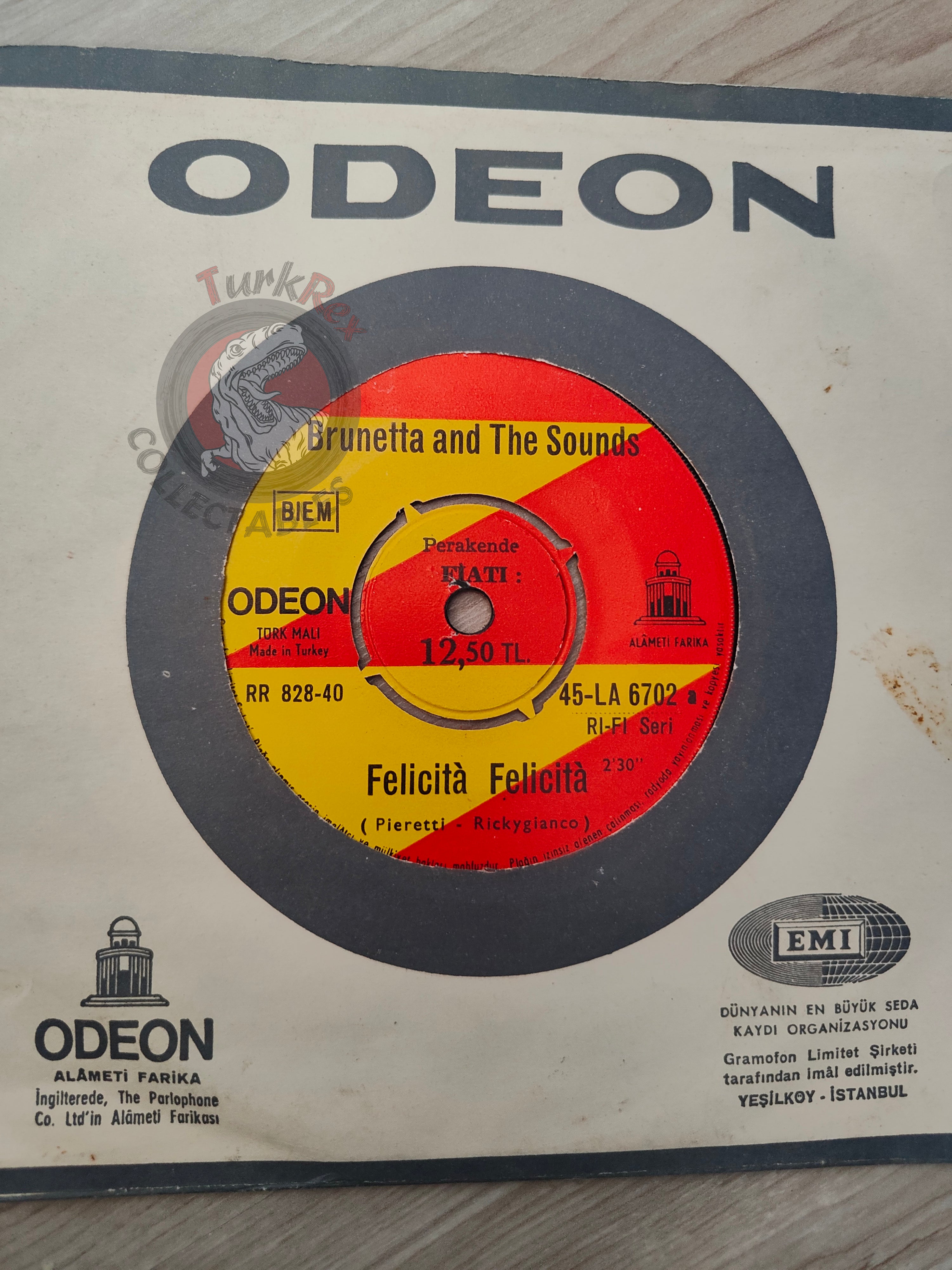 Brunetta And The Sounds – Felicità Felicità 7"  Turkish Pressing Vinyl Turkey Edition