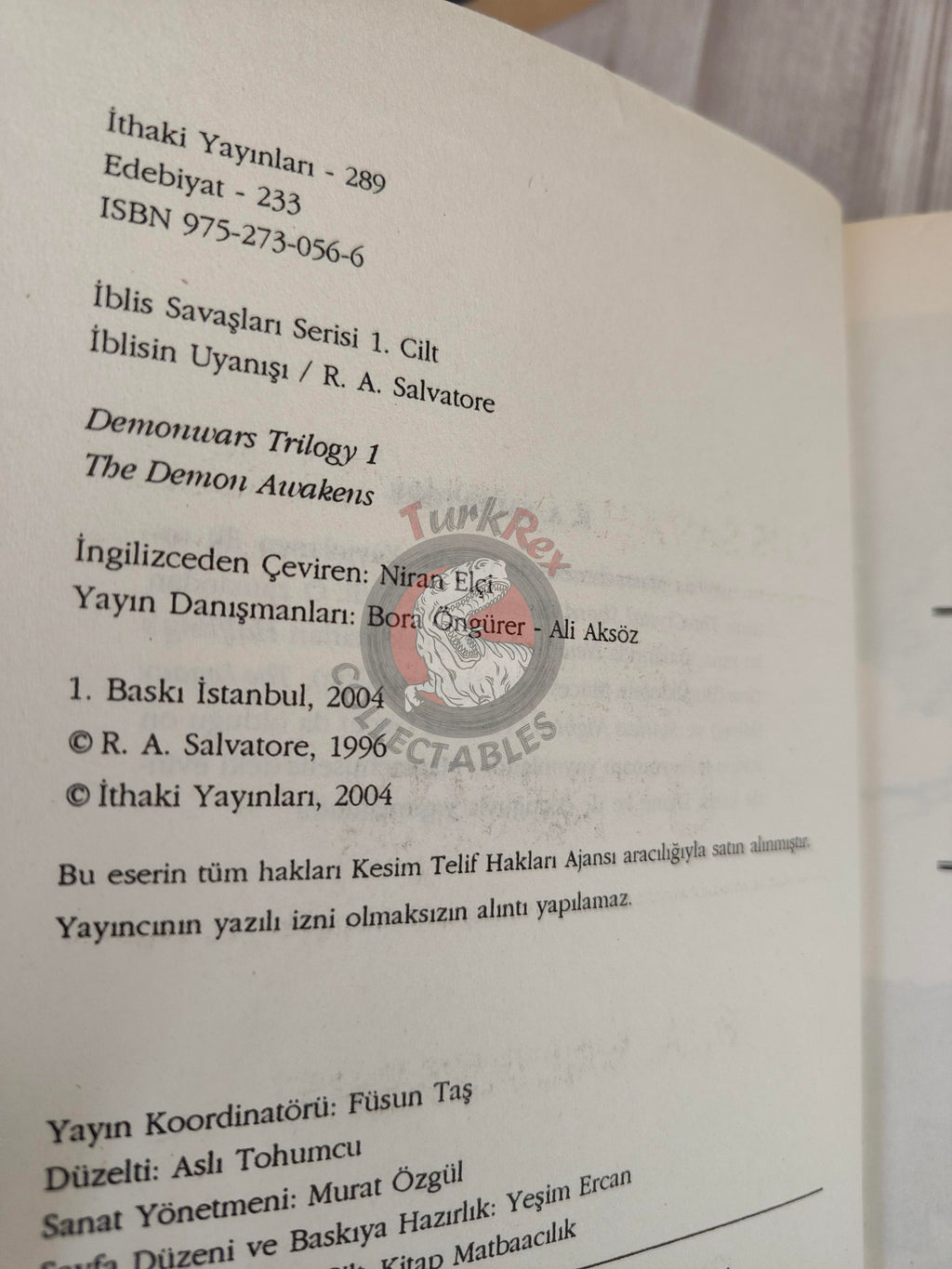 R. A. Salvatore – The DemonWars Saga 2004 1st Turkish Book Turkey Lot of 3