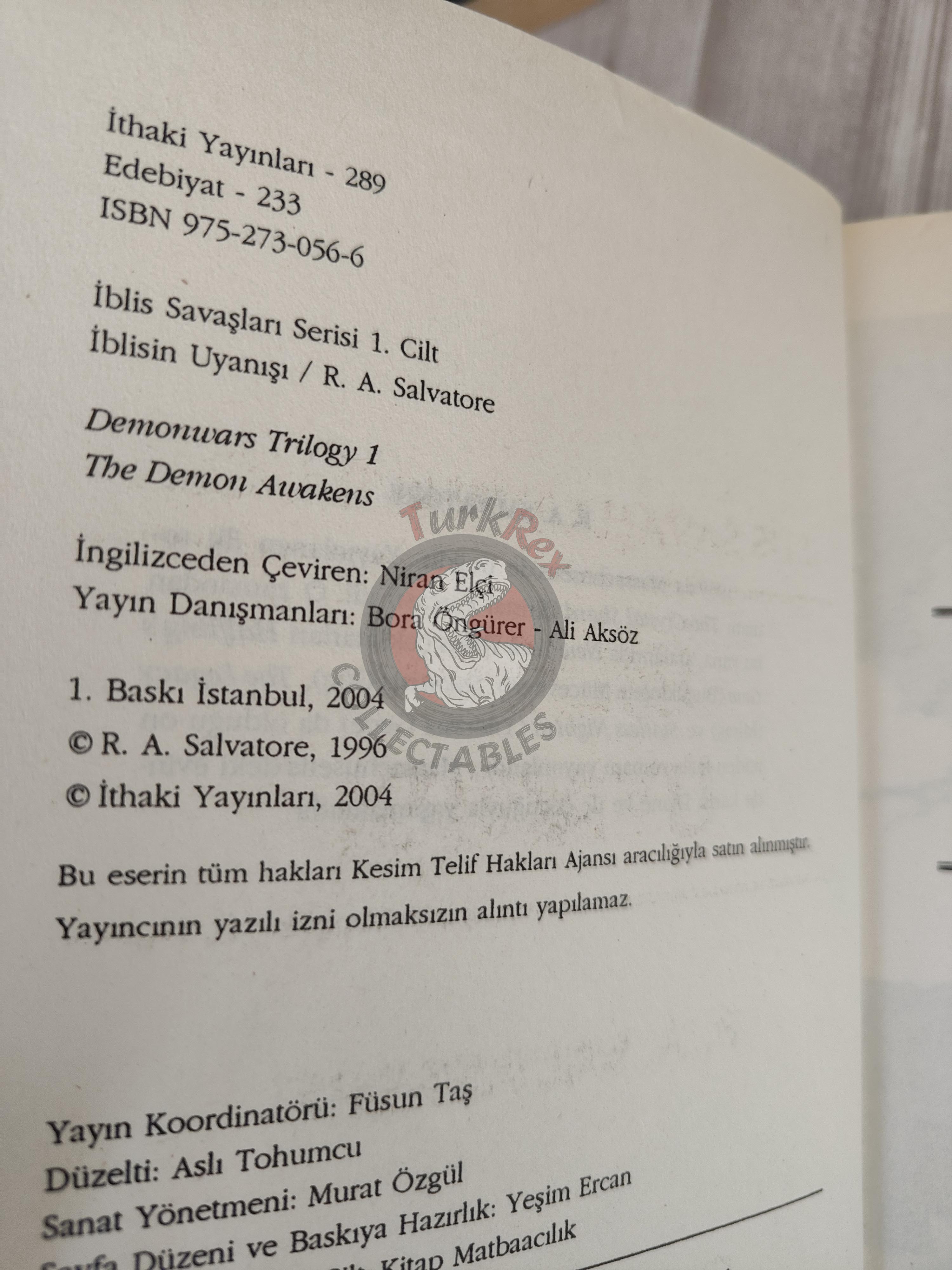 R. A. Salvatore – The DemonWars Saga 2004 1st Turkish Book Turkey Lot of 3