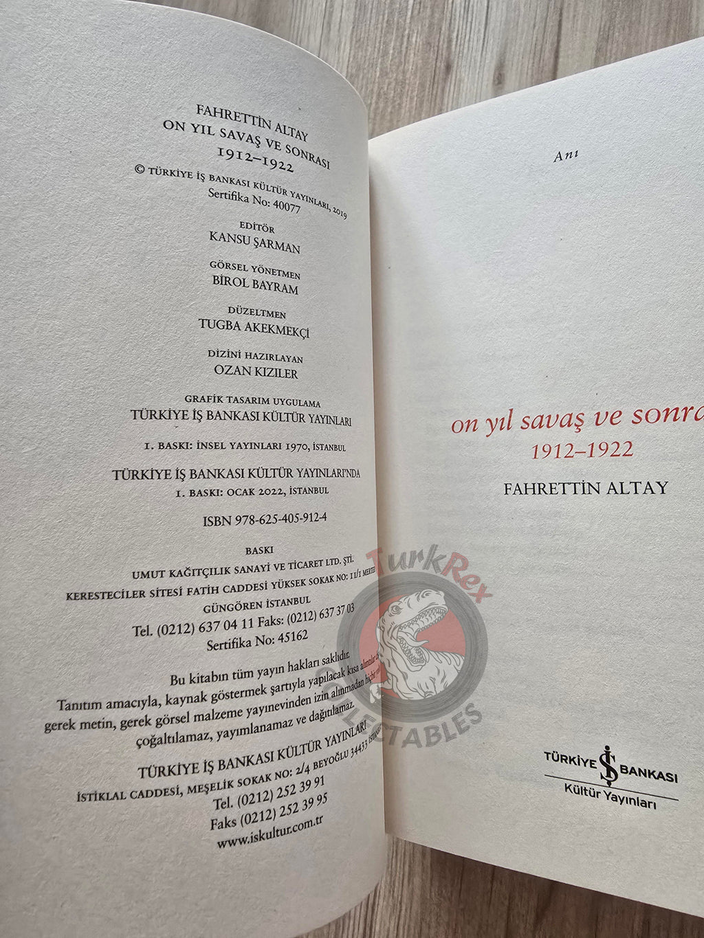 Fahrettin Altay – Ten Years of War and Aftermath 1912–1922 Turkish Book Turkey WW1 Ottoman