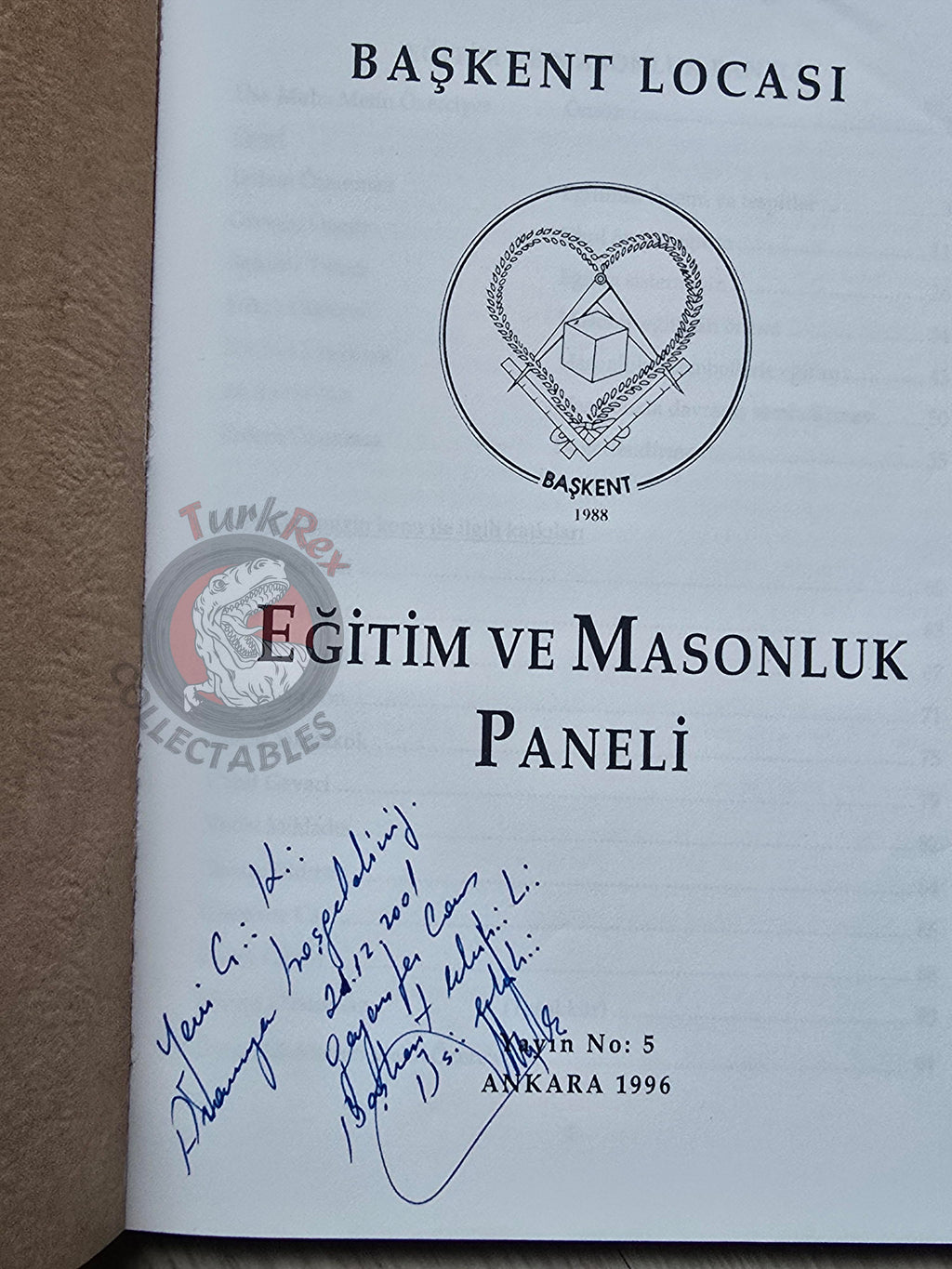 Turkish Freemasonry Başkent Lodge Panel 1996 Booklet Masonic Masons of Turkey Signed