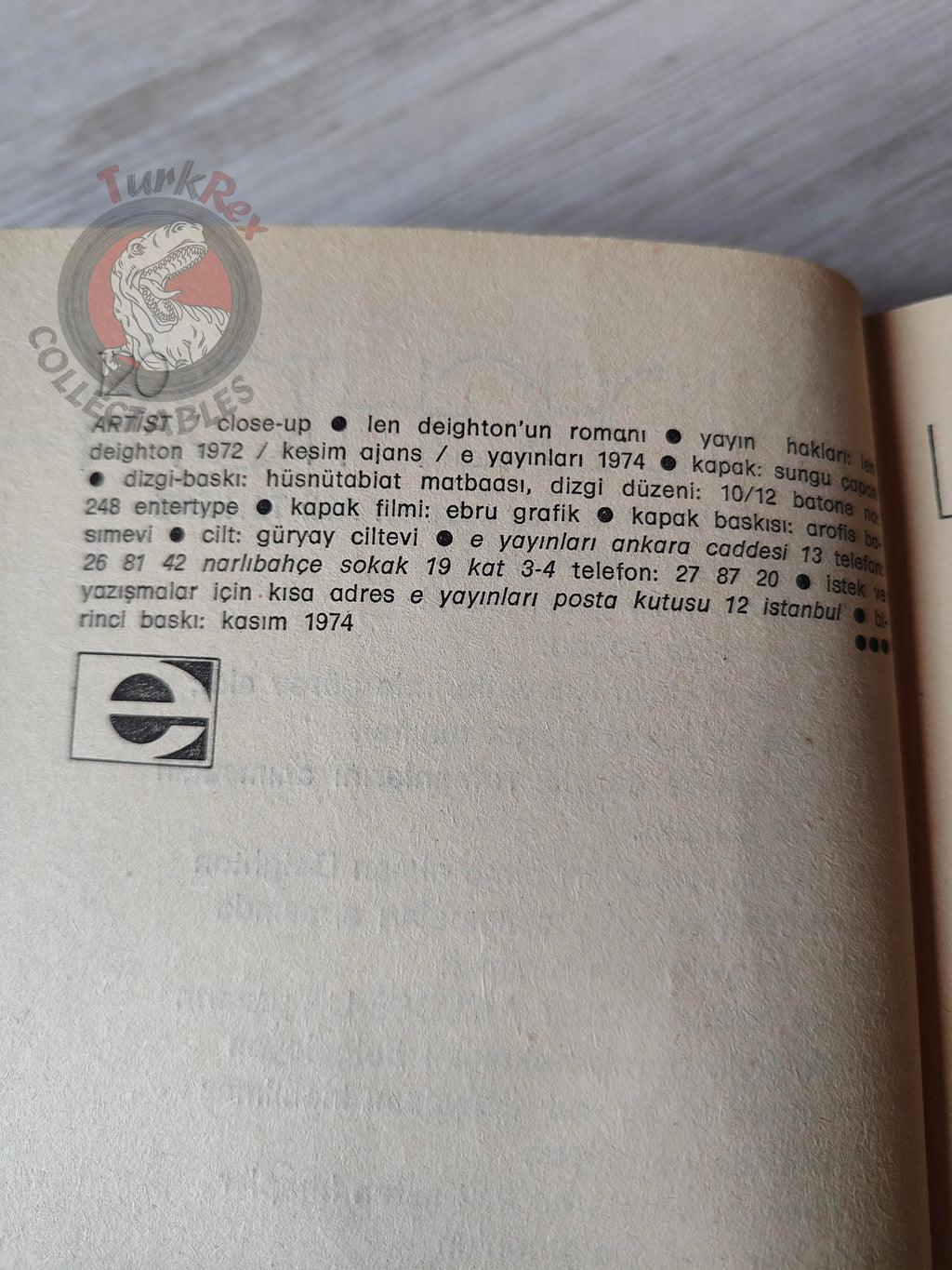 Len Deighton – Close-Up  1974 1st Turkish Book Turkey
