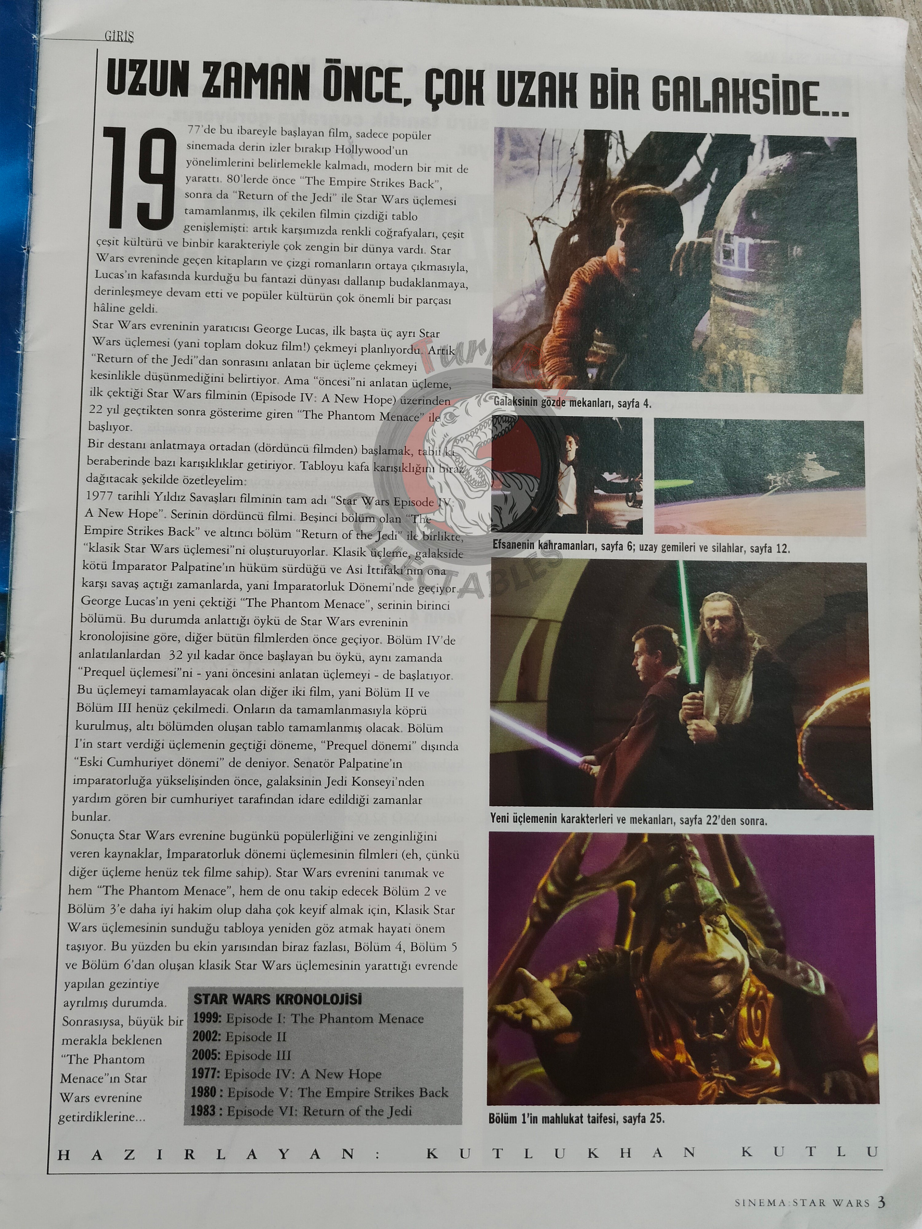 Star Wars – Episode I: The Phantom Menace 1999 Special Companion Book Turkish Turkey