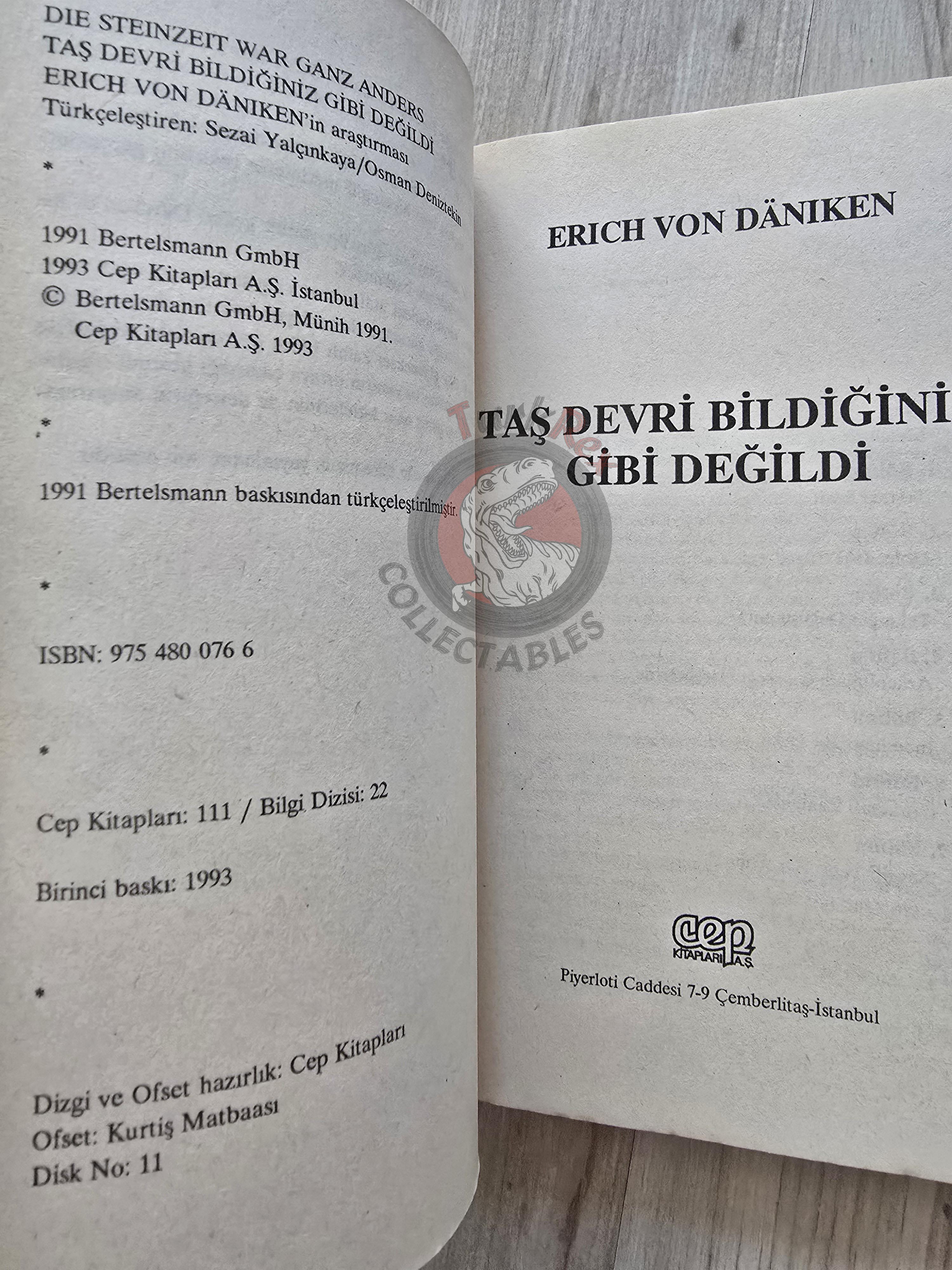 Erich von Däniken –  The Stone Age Was Totally Different 1993 Turkish Book Turkey Ufology