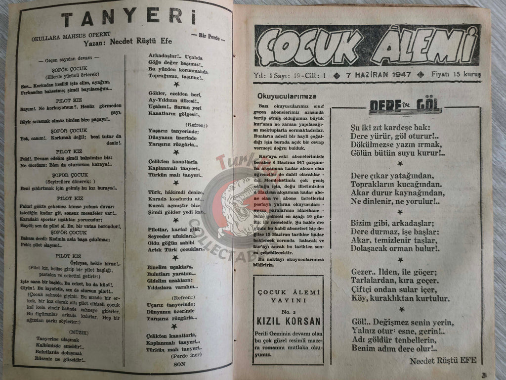 Çocuk Alemi #19 Captain Marvel Jr 1947 Don Winslow of the Navy Turkish Comic Turkey