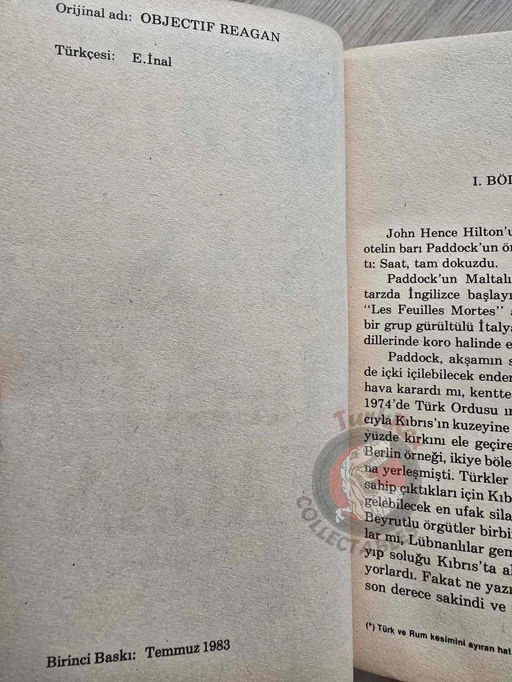 Gerard de Villiers – SAS Objectif Reagan 1983 Turkish Book Turkey