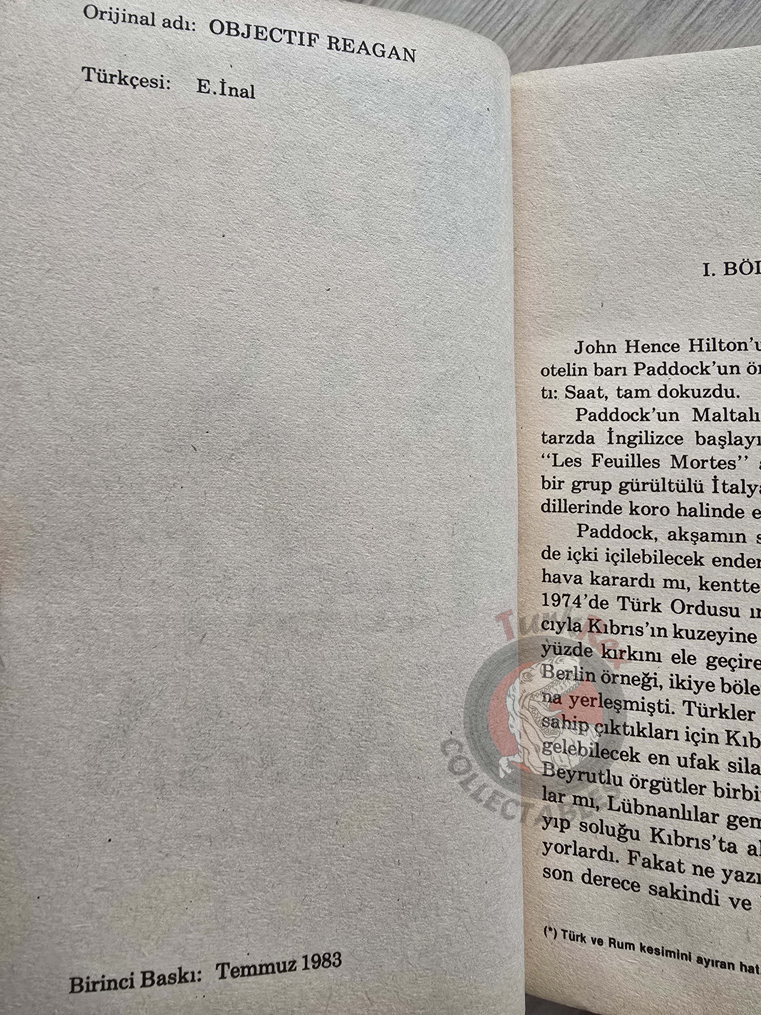 Gerard de Villiers – SAS Objectif Reagan 1983 Turkish Book Turkey