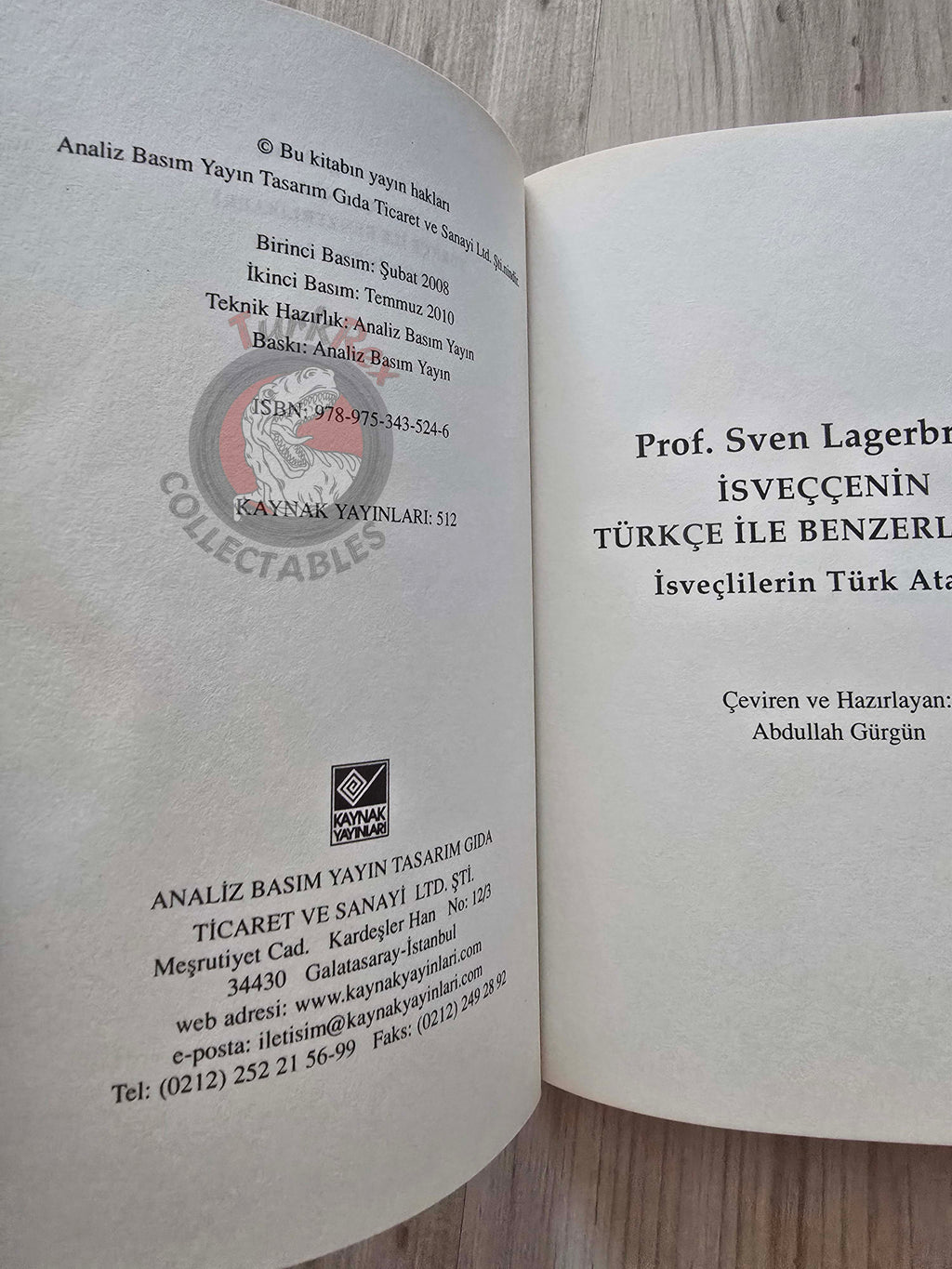 Sven Lagerbring – Similarities of Swedish with Turkish 2010 Turkish Book Turkey