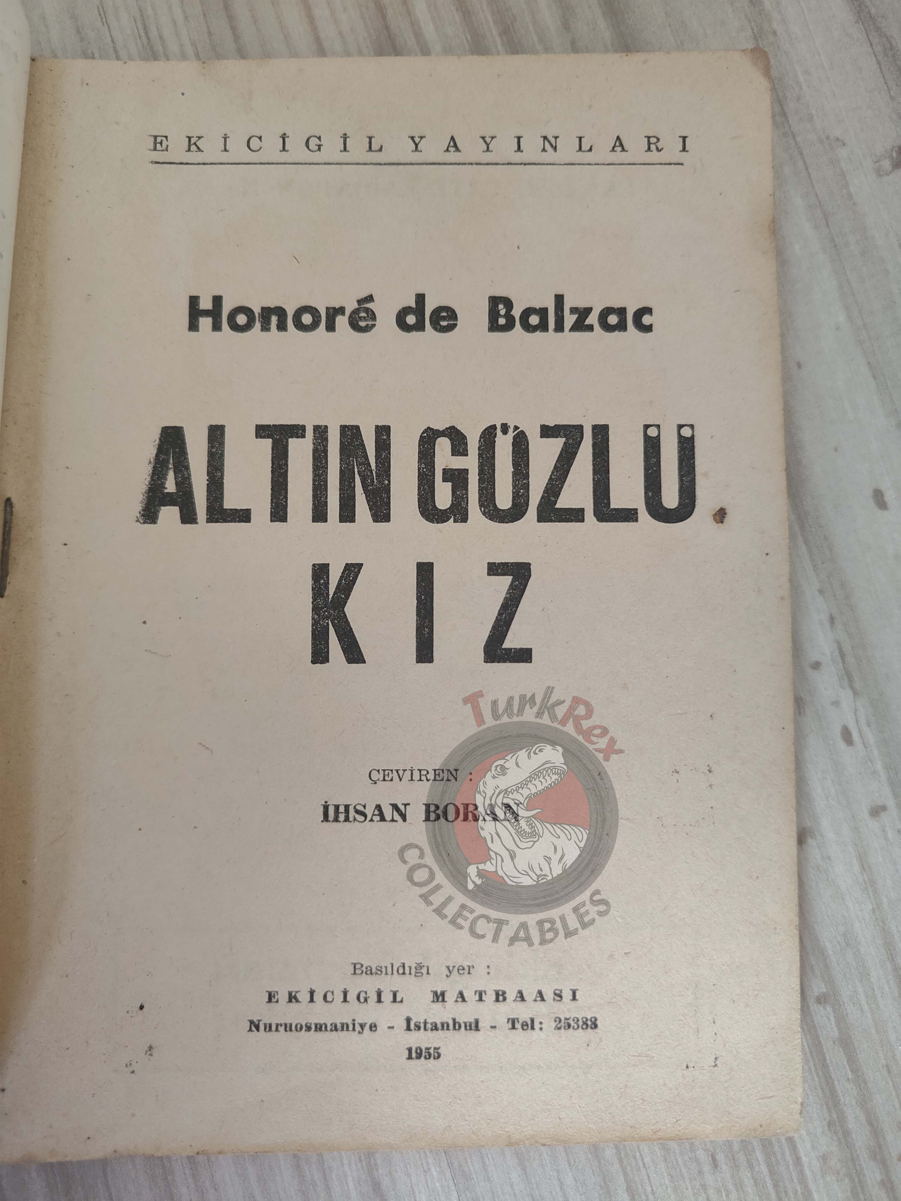 Honoré de Balzac – The Girl with the Golden Eyes 1955 1st Turkish Book Turkey