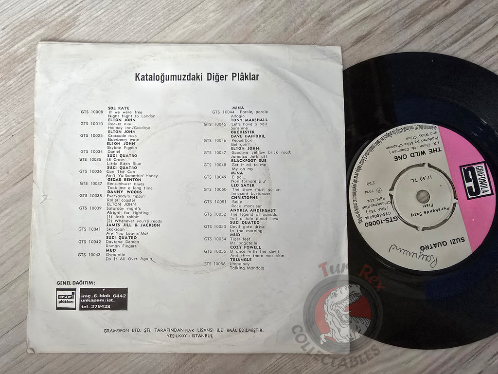 Suzi Quatro – The Wild One 7" Turkish Pressing Vinyl Turkey Edition