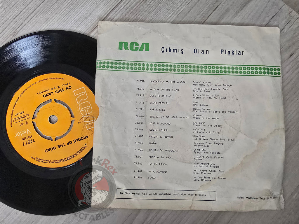 Middle Of The Road – Samson & Delilah 7" Turkish Pressing Vinyl Turkey Edition