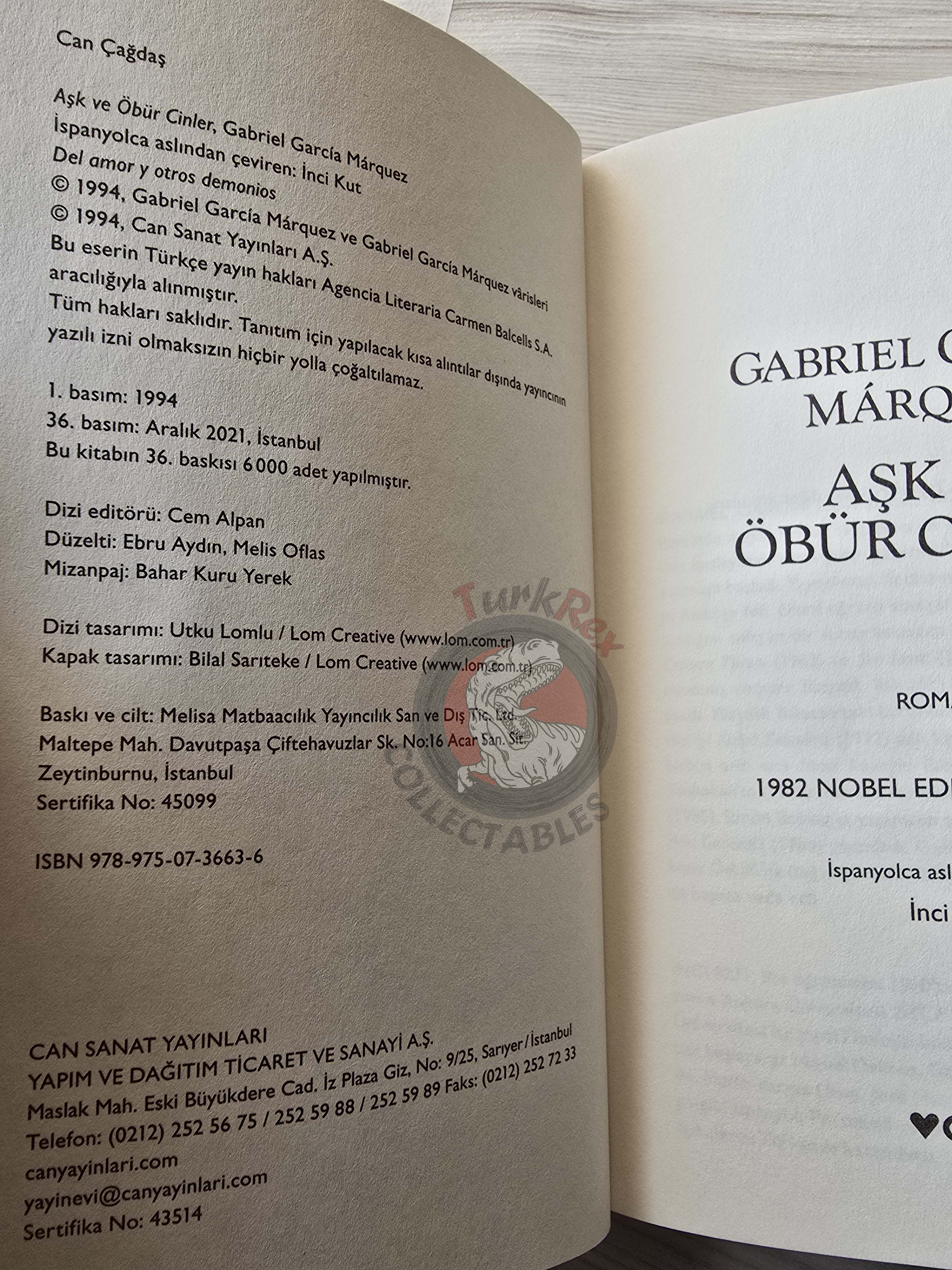 Gabriel García Márquez – Love And Other Demons 2021 Turkish Book Turkey