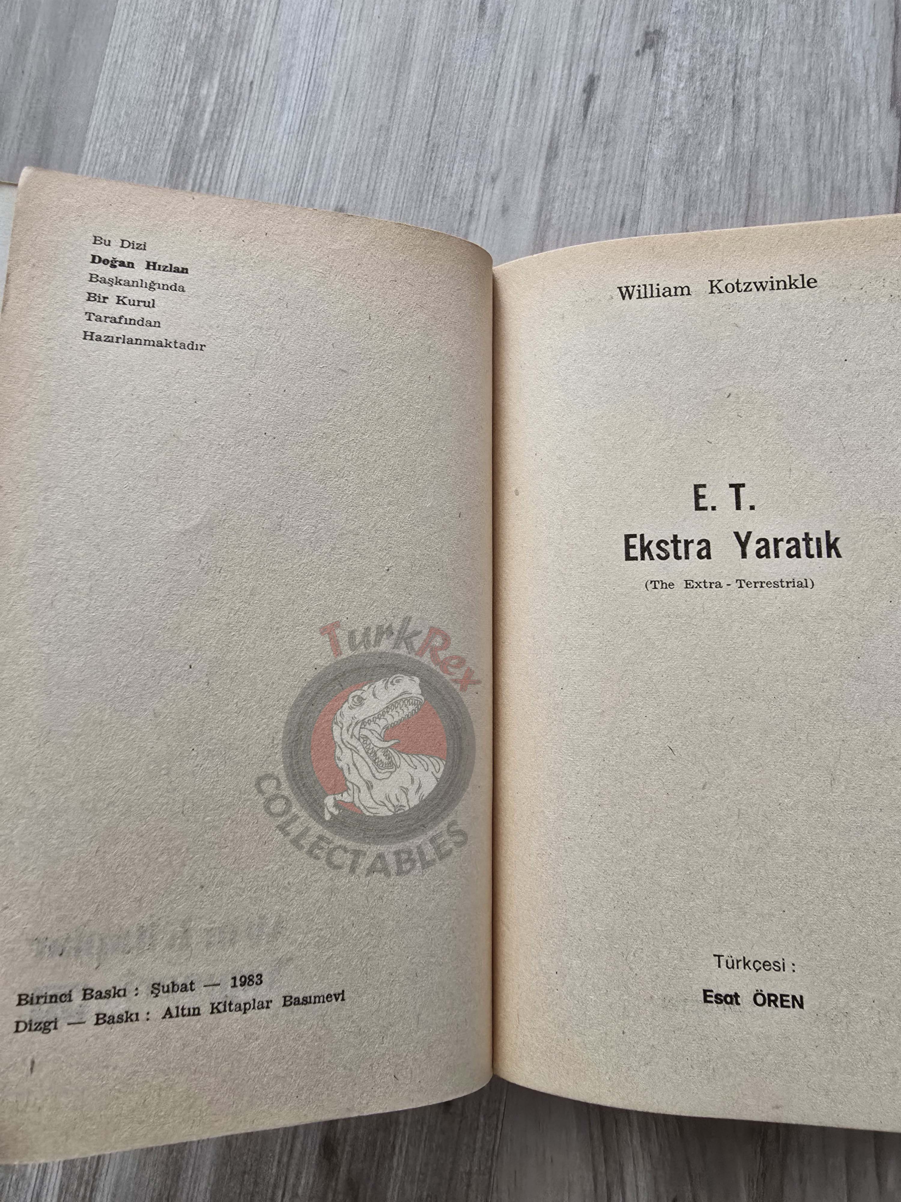 William Kotzwinkle – E.T. the Extra-Terrestrial 1983 1st Turkish Book Turkey Steven Spielberg