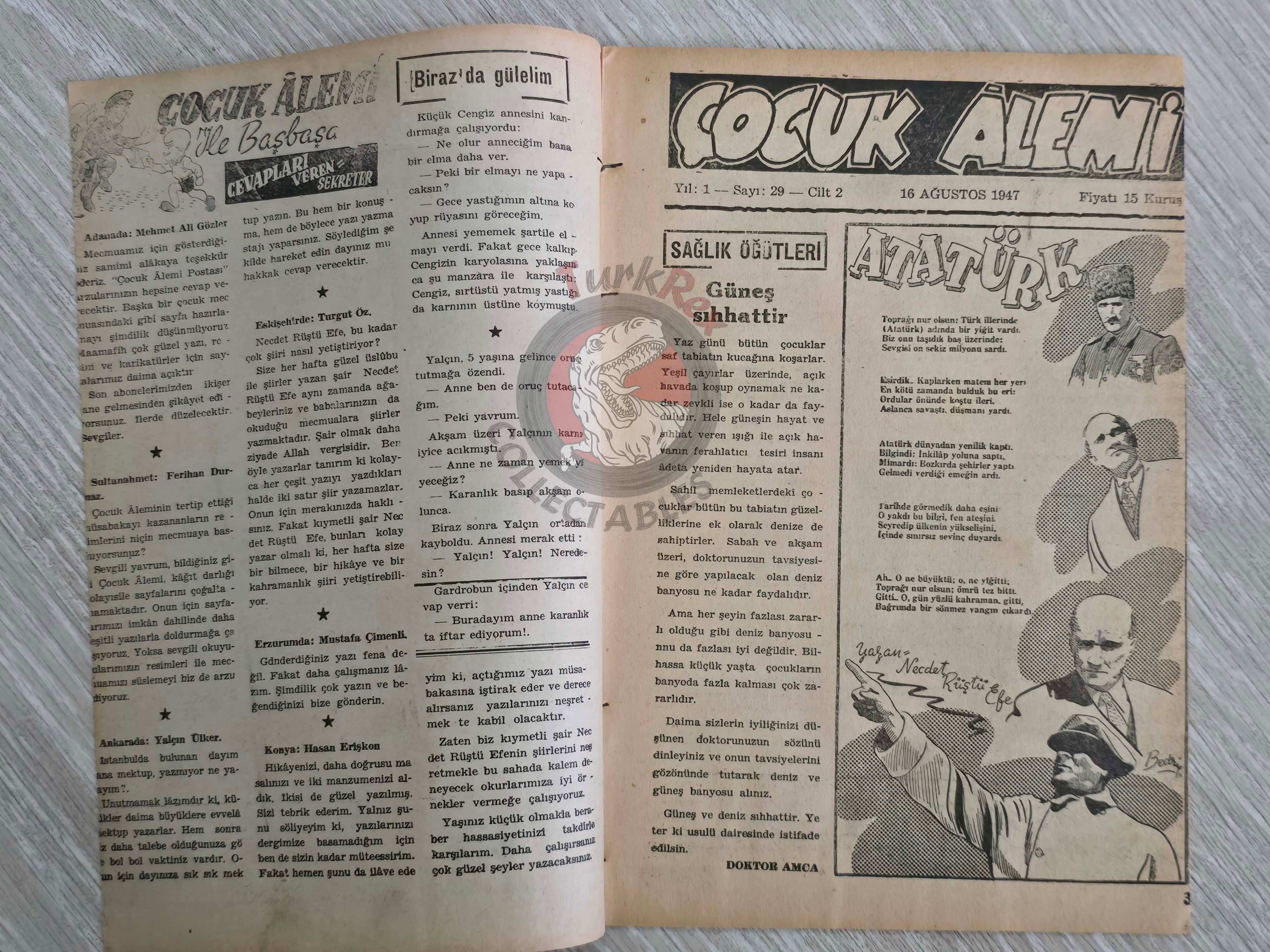Çocuk Alemi #29 Captain Marvel Jr 1947 Don Winslow of the Navy Turkish Comic Turkey
