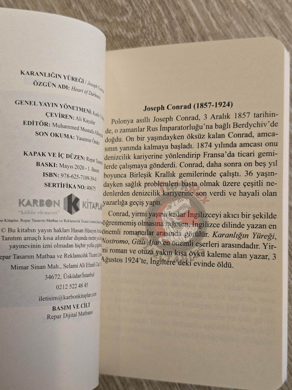 Joseph Conrad – Heart of Darkness 2020 Turkish Book Turkey