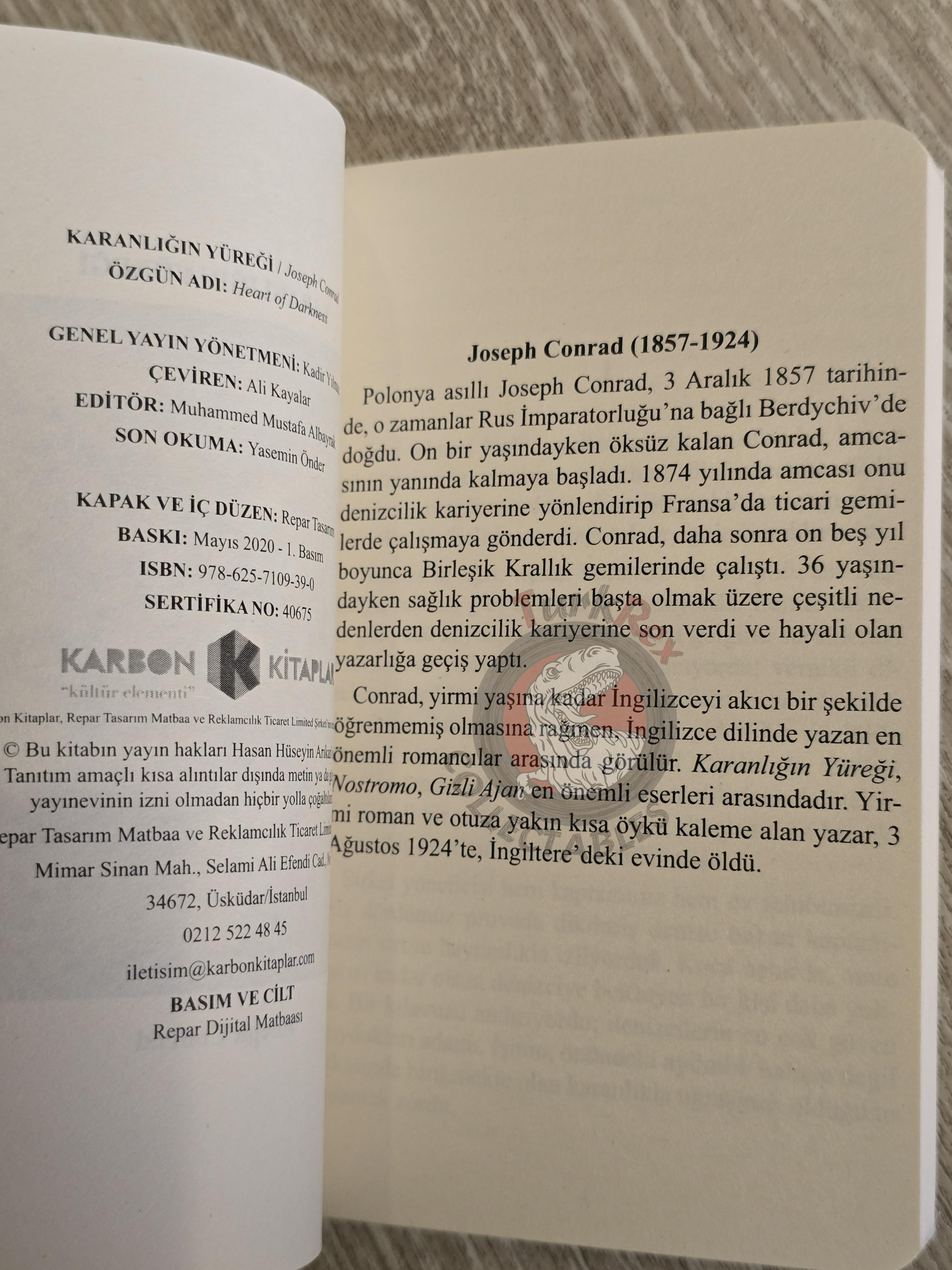 Joseph Conrad – Heart of Darkness 2020 Turkish Book Turkey