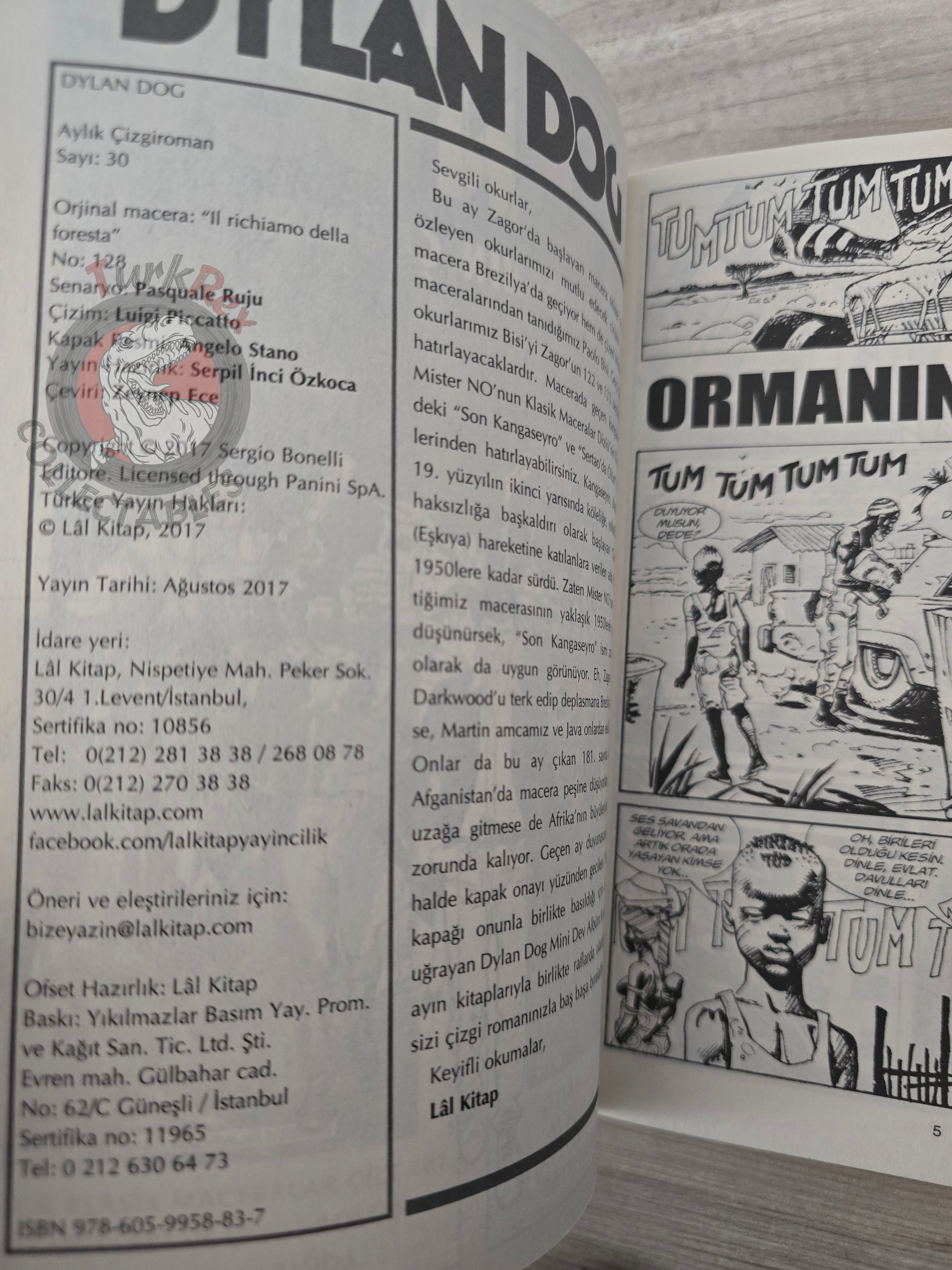 Dylan Dog #30 2017 Turkish Comic Turkey #128  Il richiamo della foresta