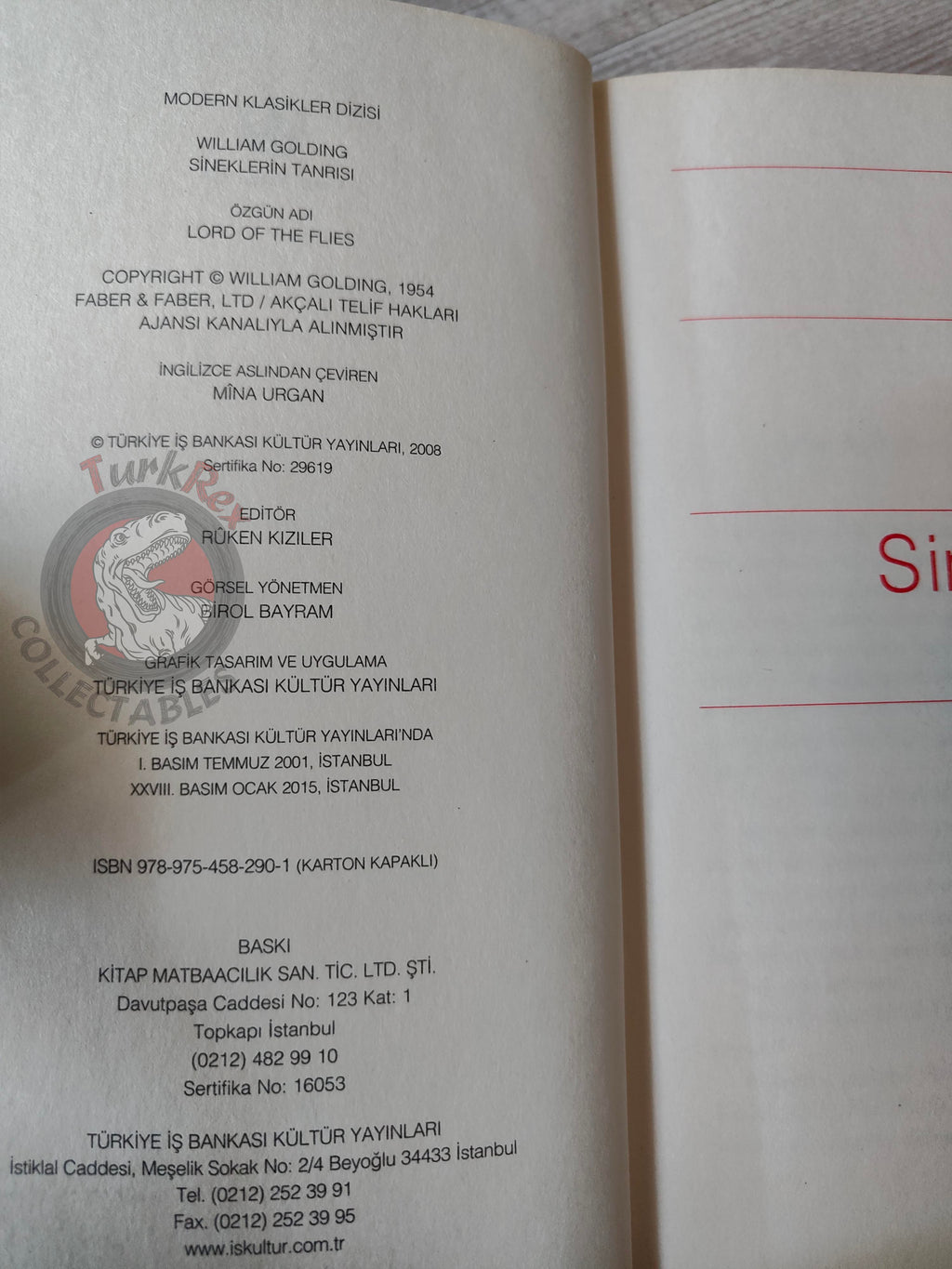 William Golding – Lord of the Flies 2015 Turkish Book Turkey