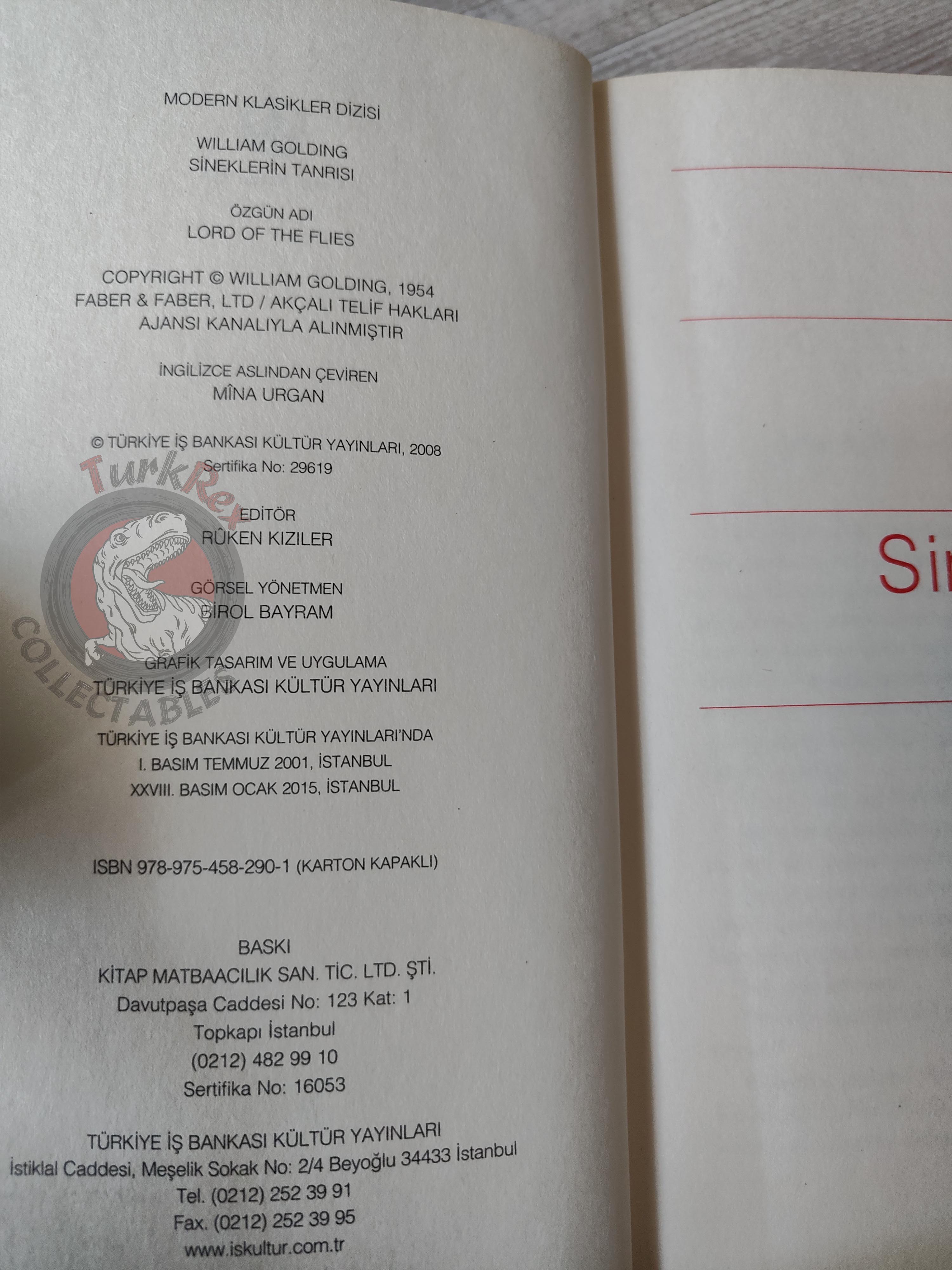 William Golding – Lord of the Flies 2015 Turkish Book Turkey