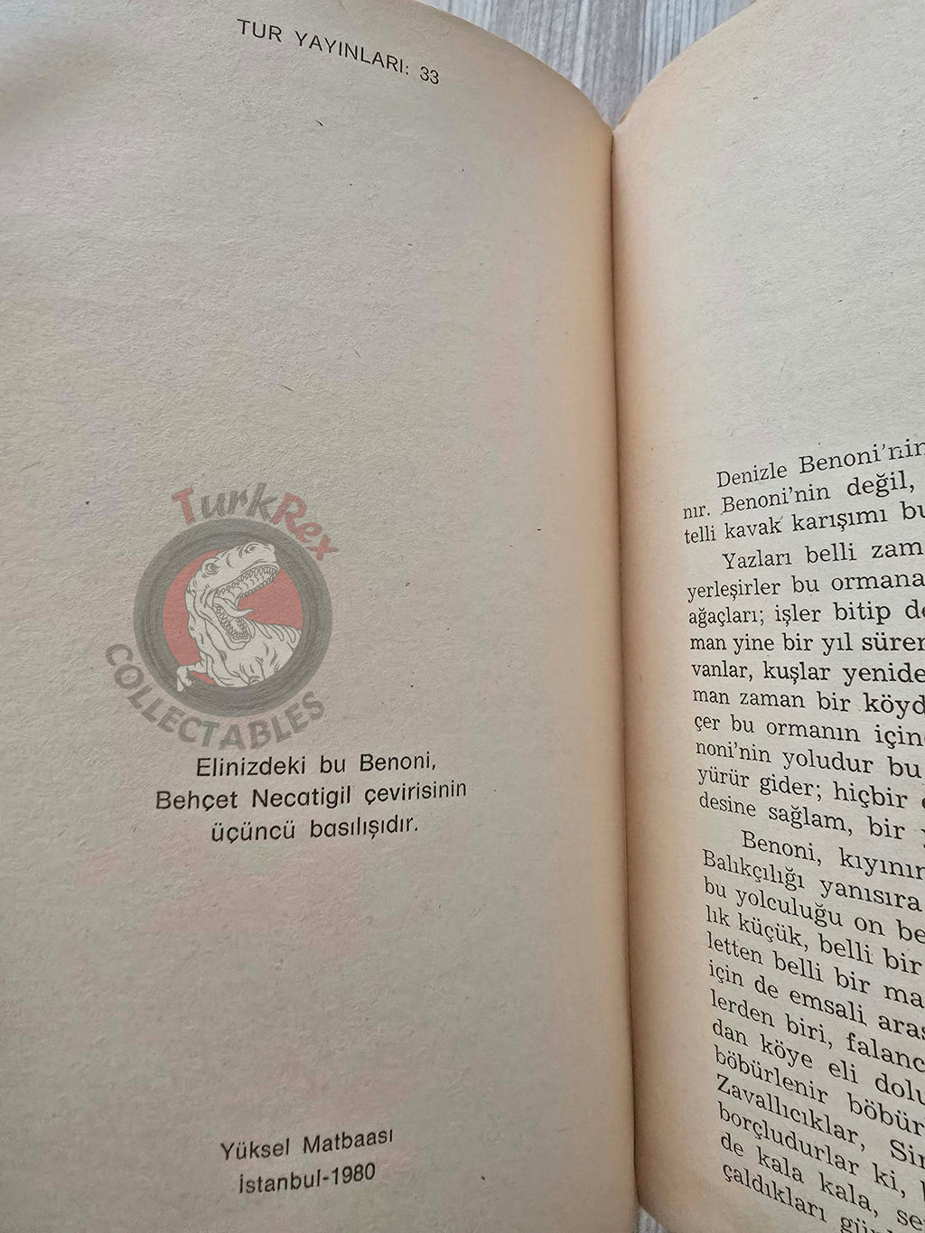 Knut Hamsun – Benoni 1980 Turkish Book Turkey
