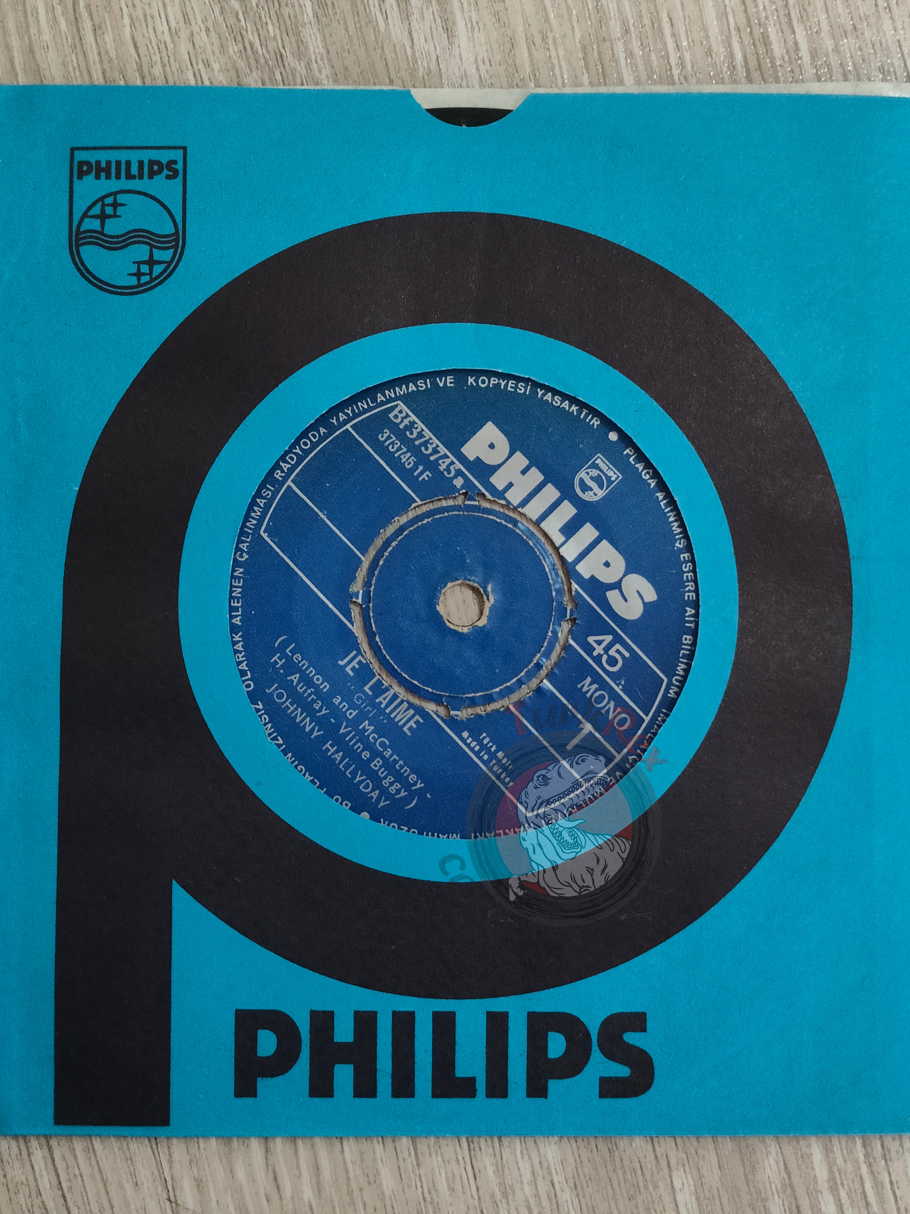 Johnny Hallyday – Je L'Aime 7" Turkish Pressing Vinyl Turkey Edition