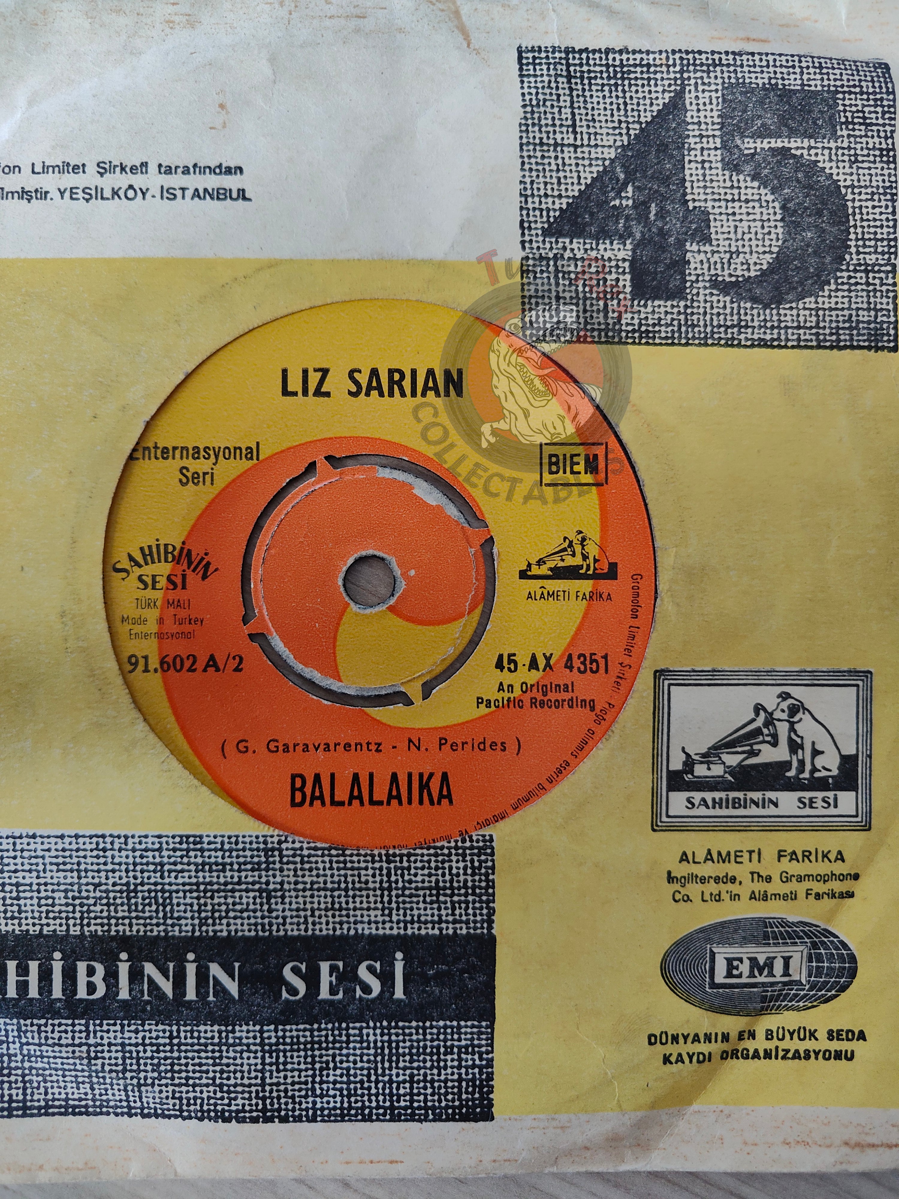 Liz Sarian – Balalaika 7" Turkish Pressing Vinyl Turkey Edition