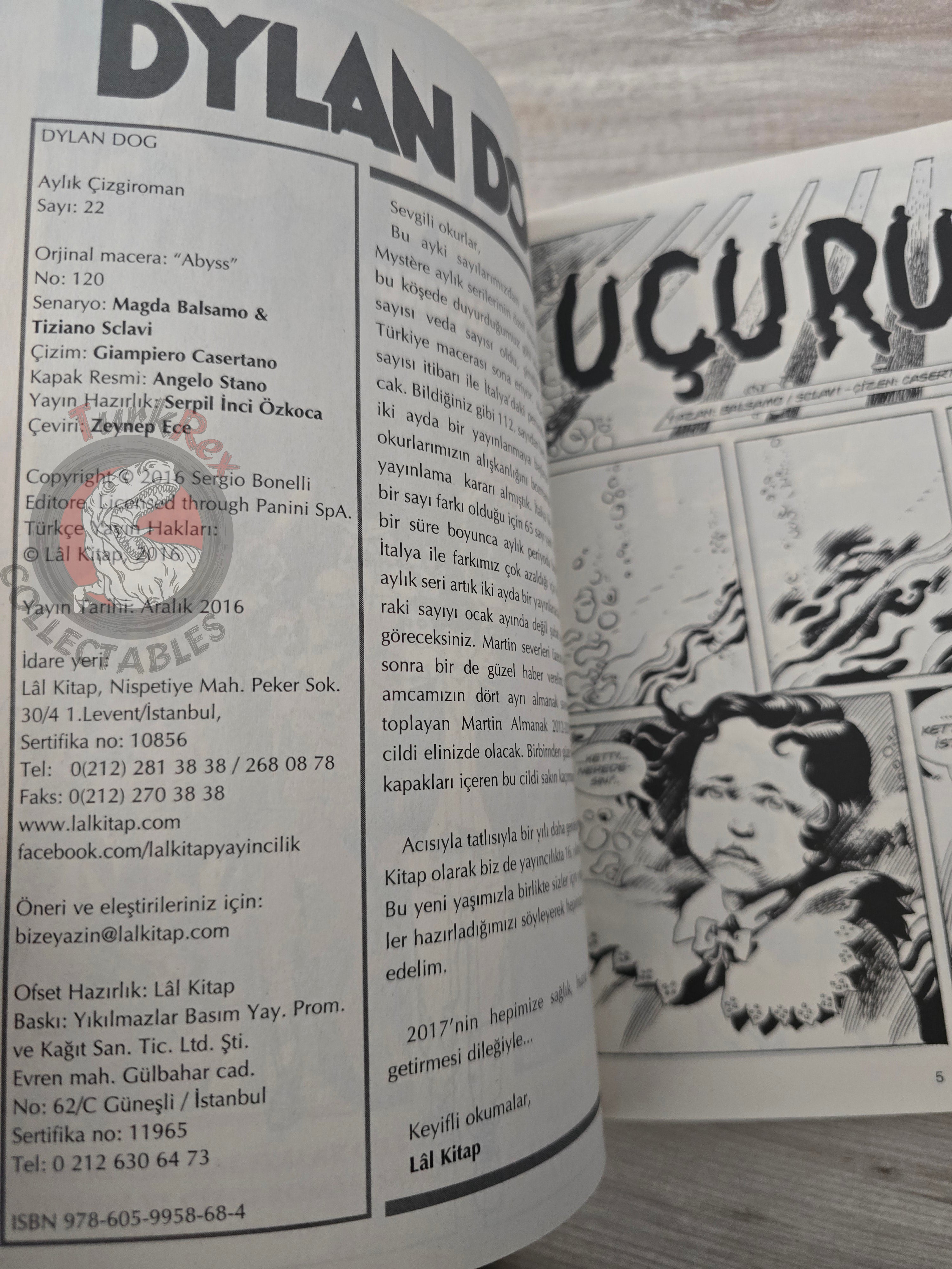 Dylan Dog #22 2016 Turkish Comic Turkey #120 Abyss