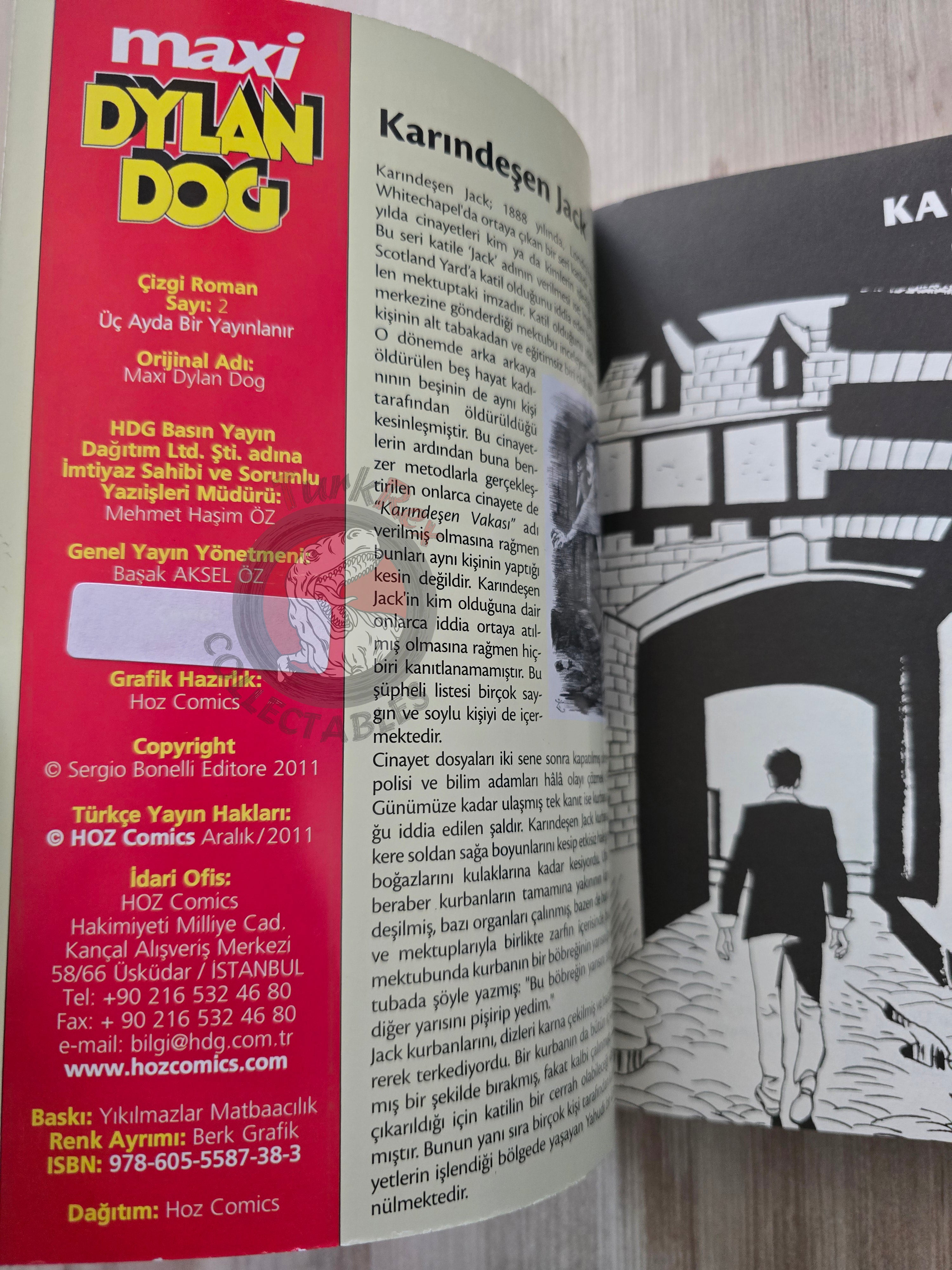 Dylan Dog Maxi #2 2011 Turkish Comic Turkey Ho ucciso Jack lo squartatore