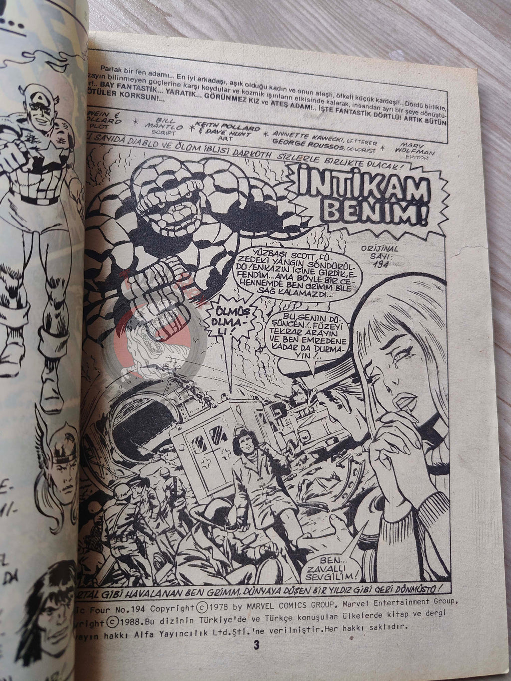 Fantastic Four #2 1988 Turkish Comic Turkey #194 #195 #196 #197