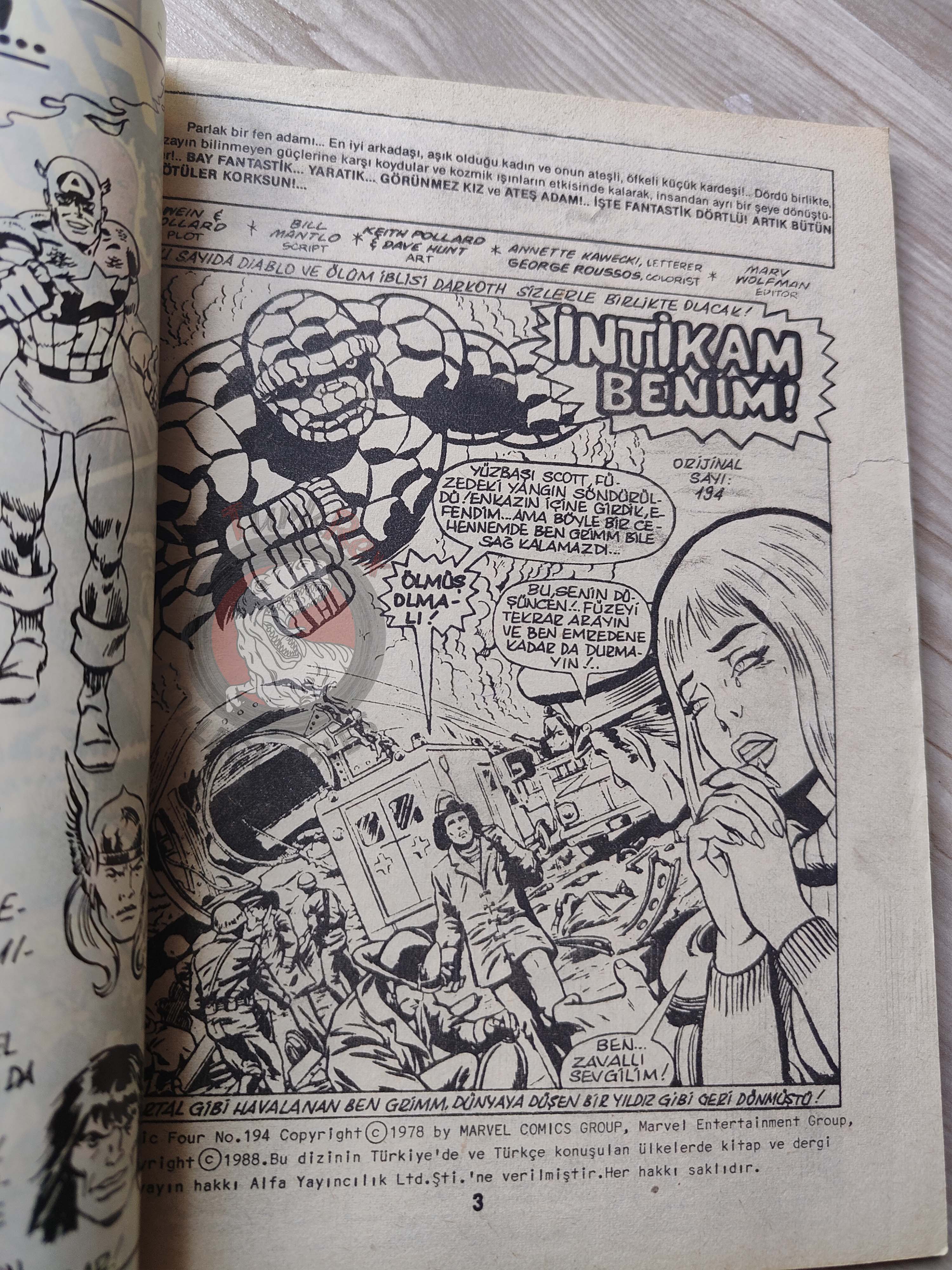 Fantastic Four #2 1988 Turkish Comic Turkey #194 #195 #196 #197
