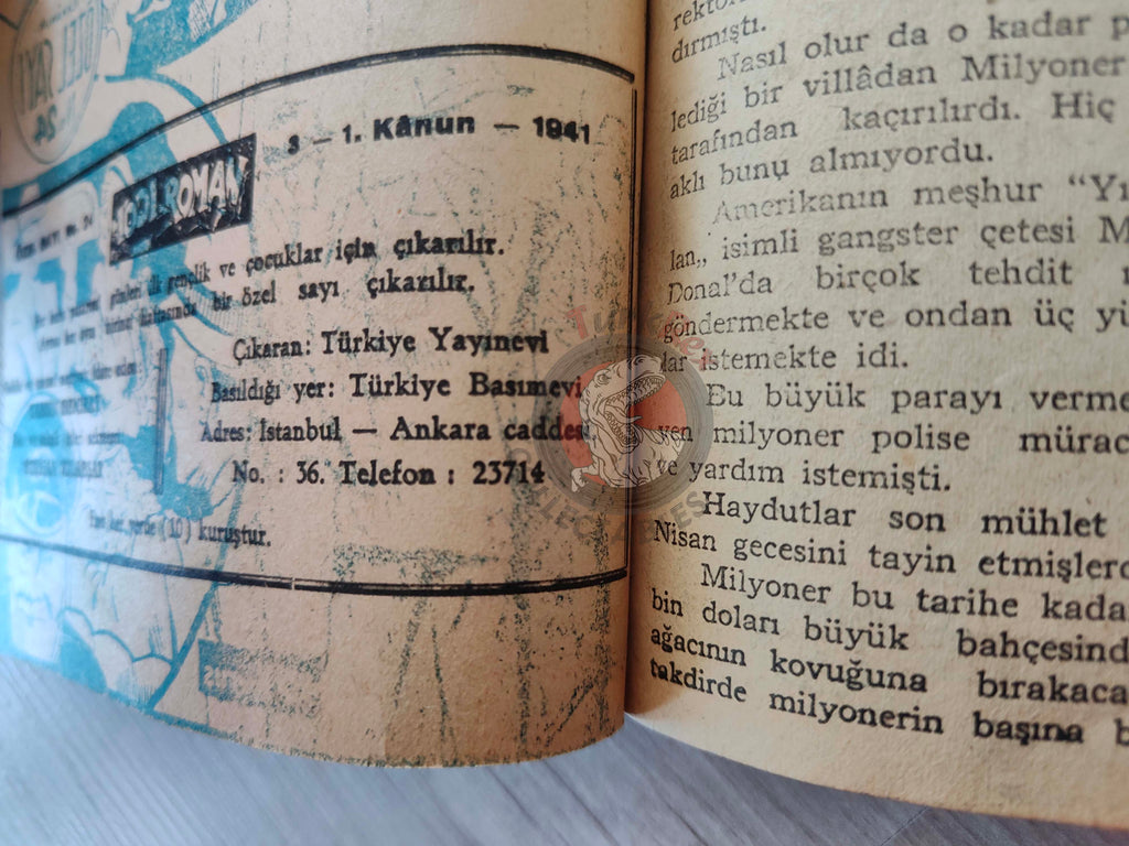 1001 Roman 1941 The East Is Burning Turkish Comic Mag Turkey