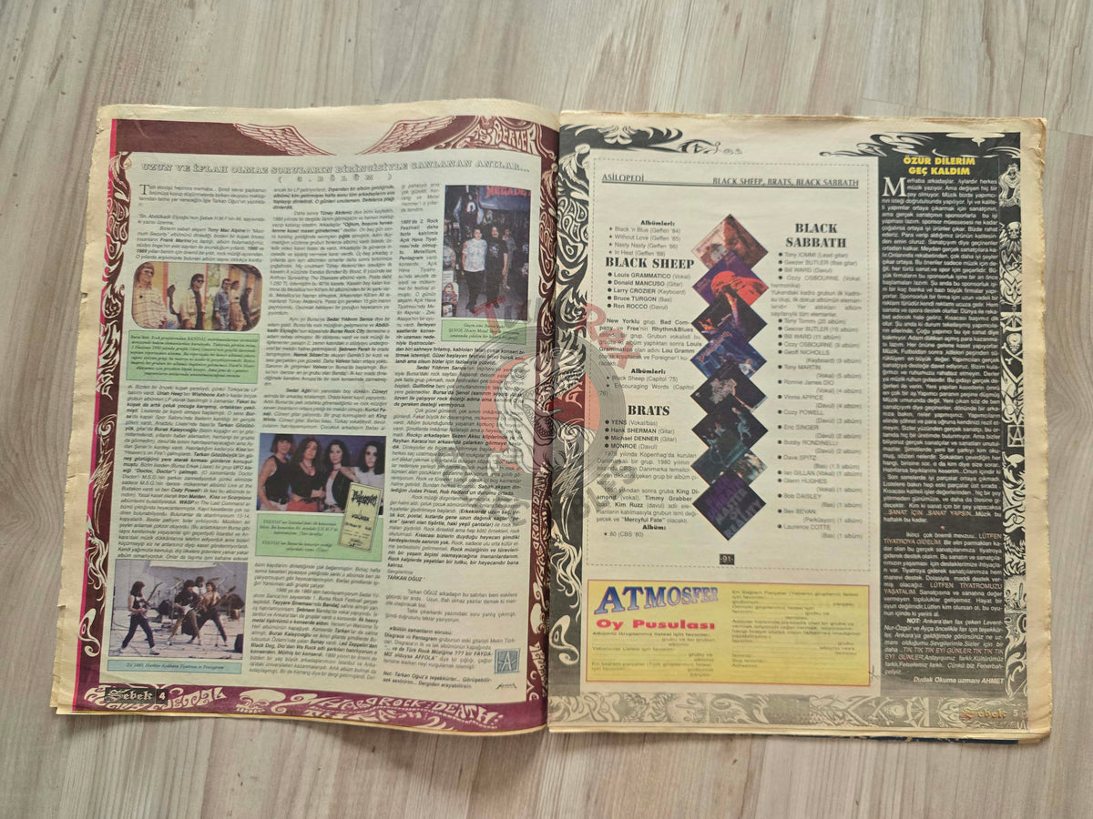 Şebek Fanzine 1998 Judas Priest Turkish Mag Turkey Savatage Bolt Thrower Black Sabbath Satyricon