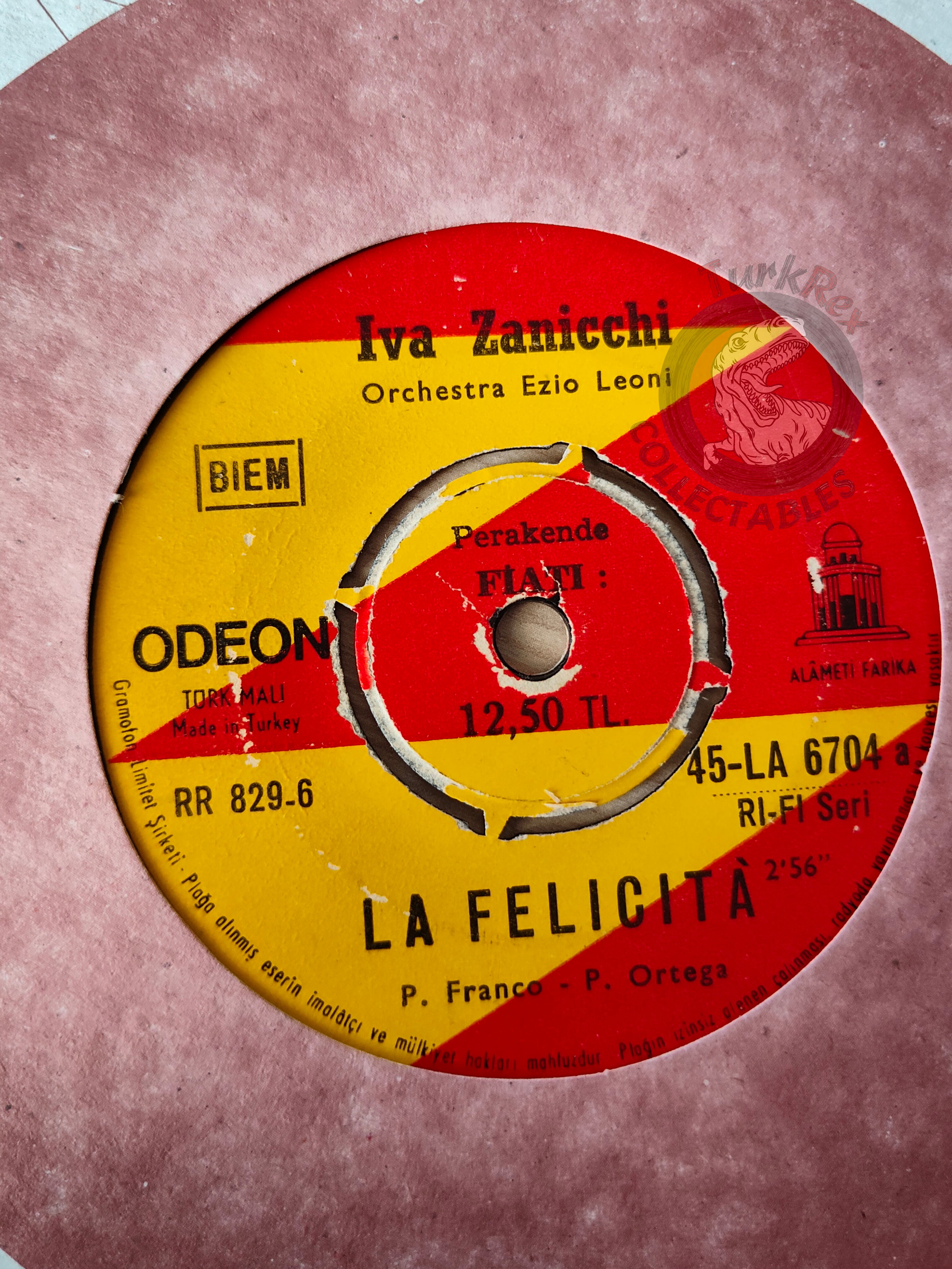 Iva Zanicchi – La Felicità 7" Turkish Pressing Vinyl Turkey Edition