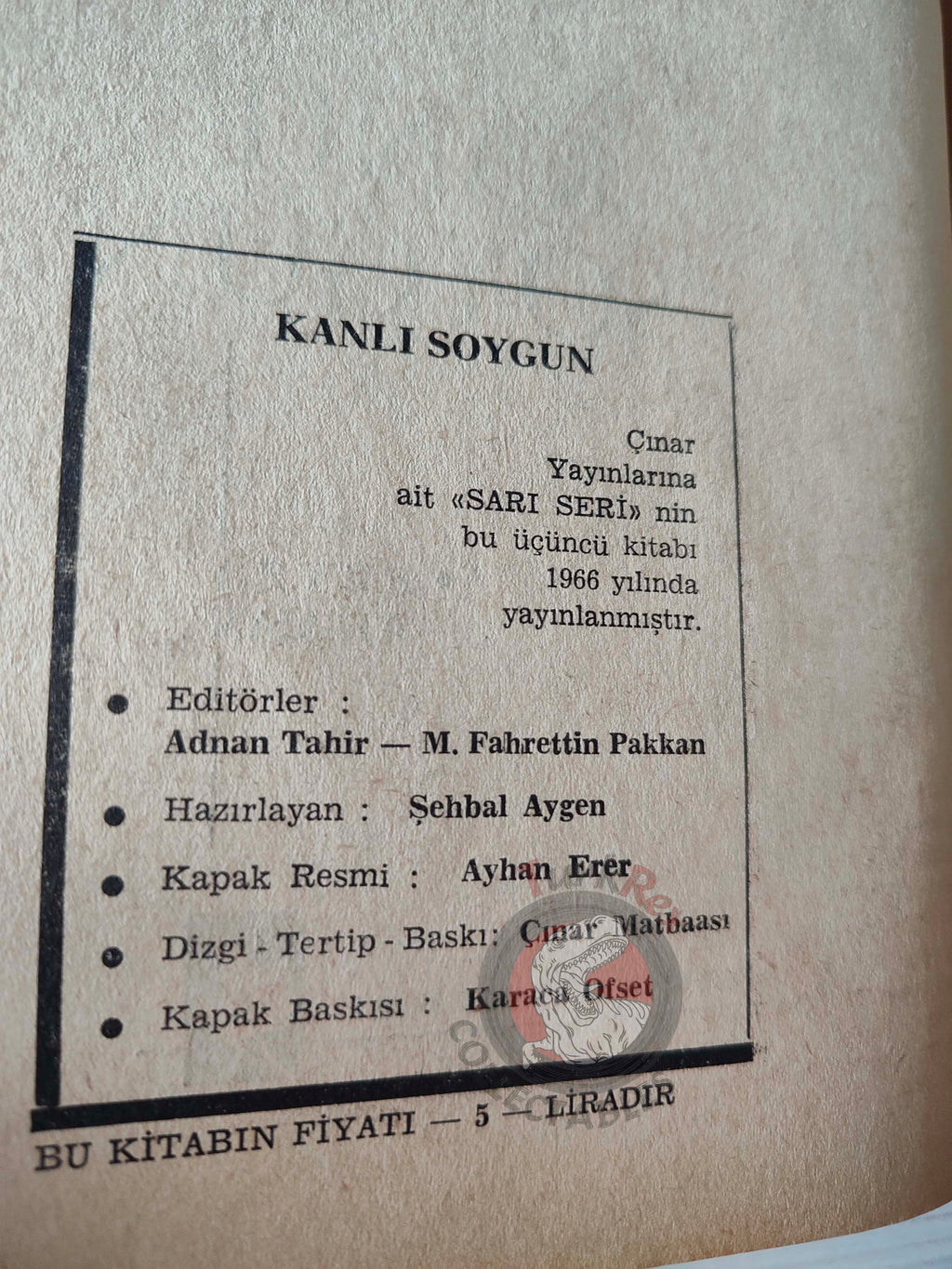 Lionel White – The Big Caper 1966 1st Turkish Book Turkey