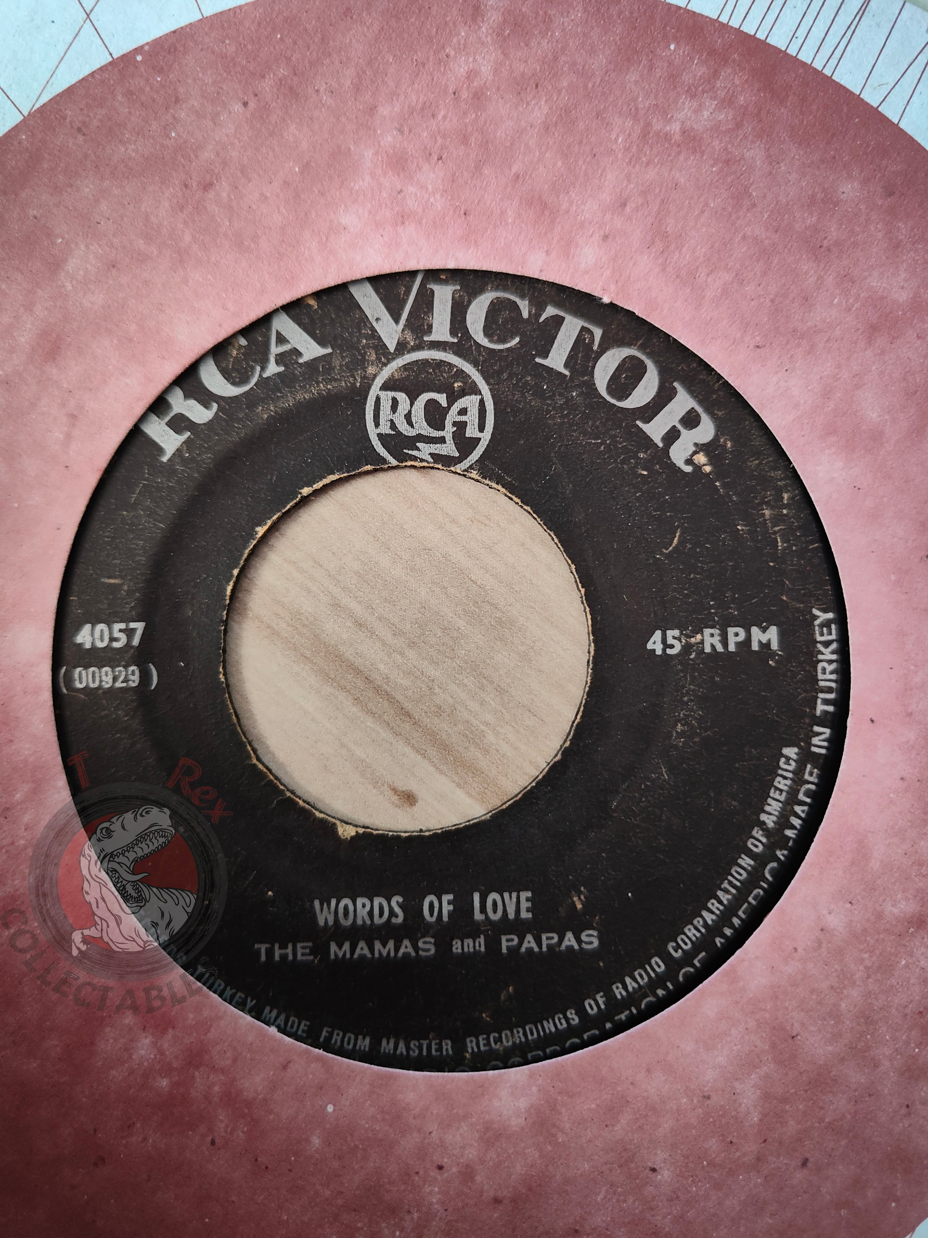 The Mamas & The Papas – Words Of Love 7" Turkish Pressing Vinyl Turkey Edition