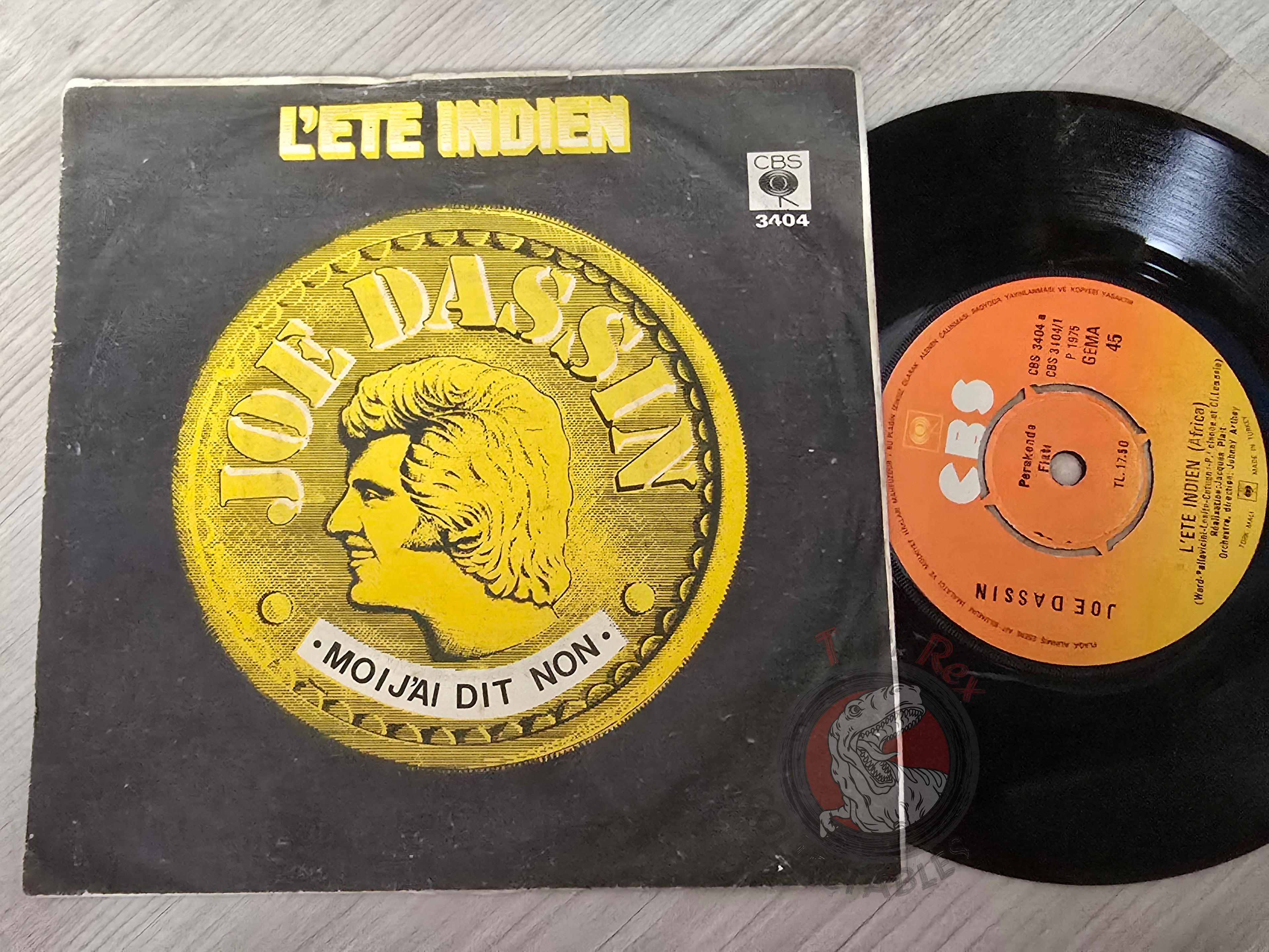Joe Dassin – L'ete Indien 7" Turkish Pressing Vinyl Turkey Edition